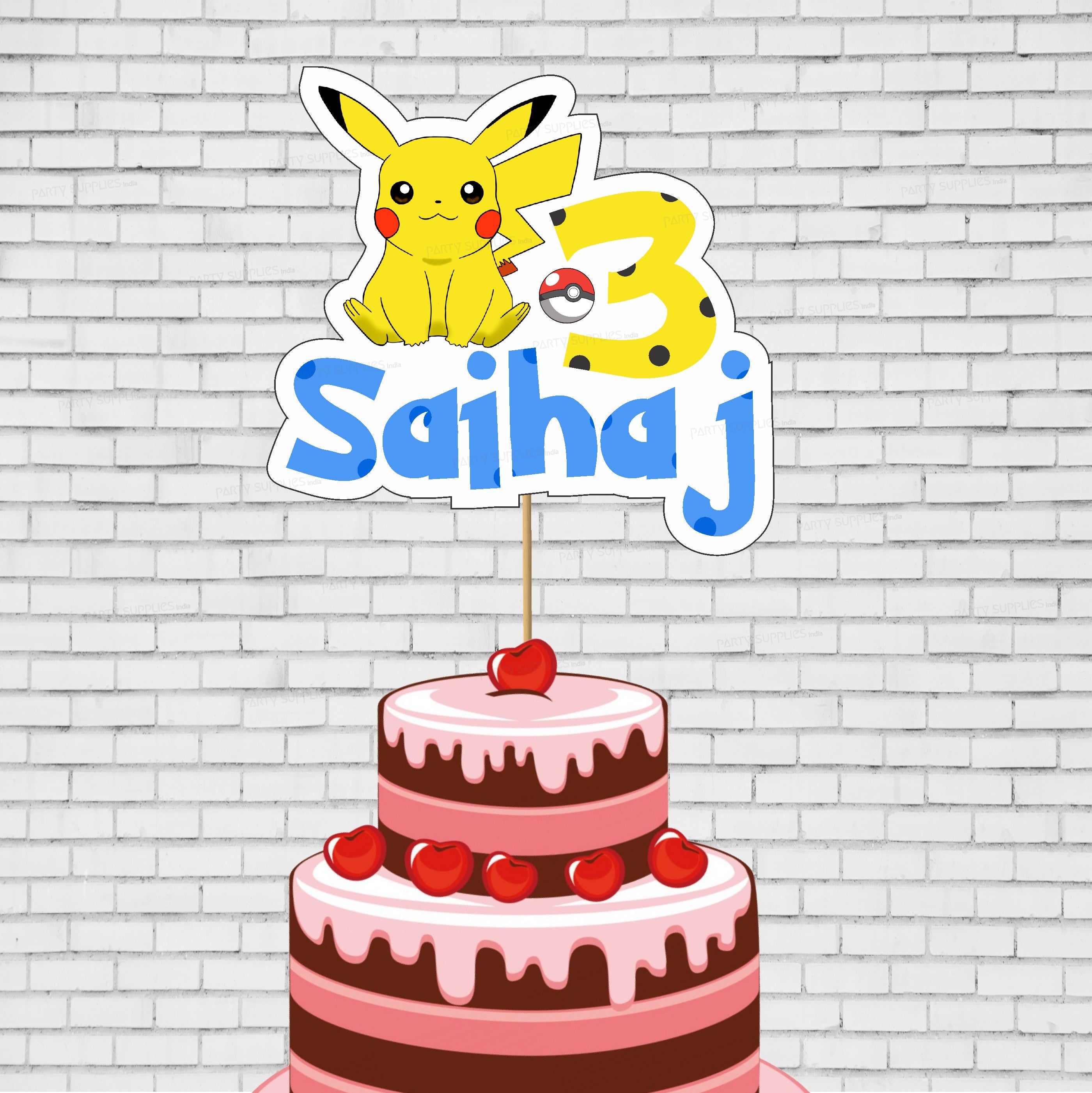 Pokemon Personalized Theme Cake Topper