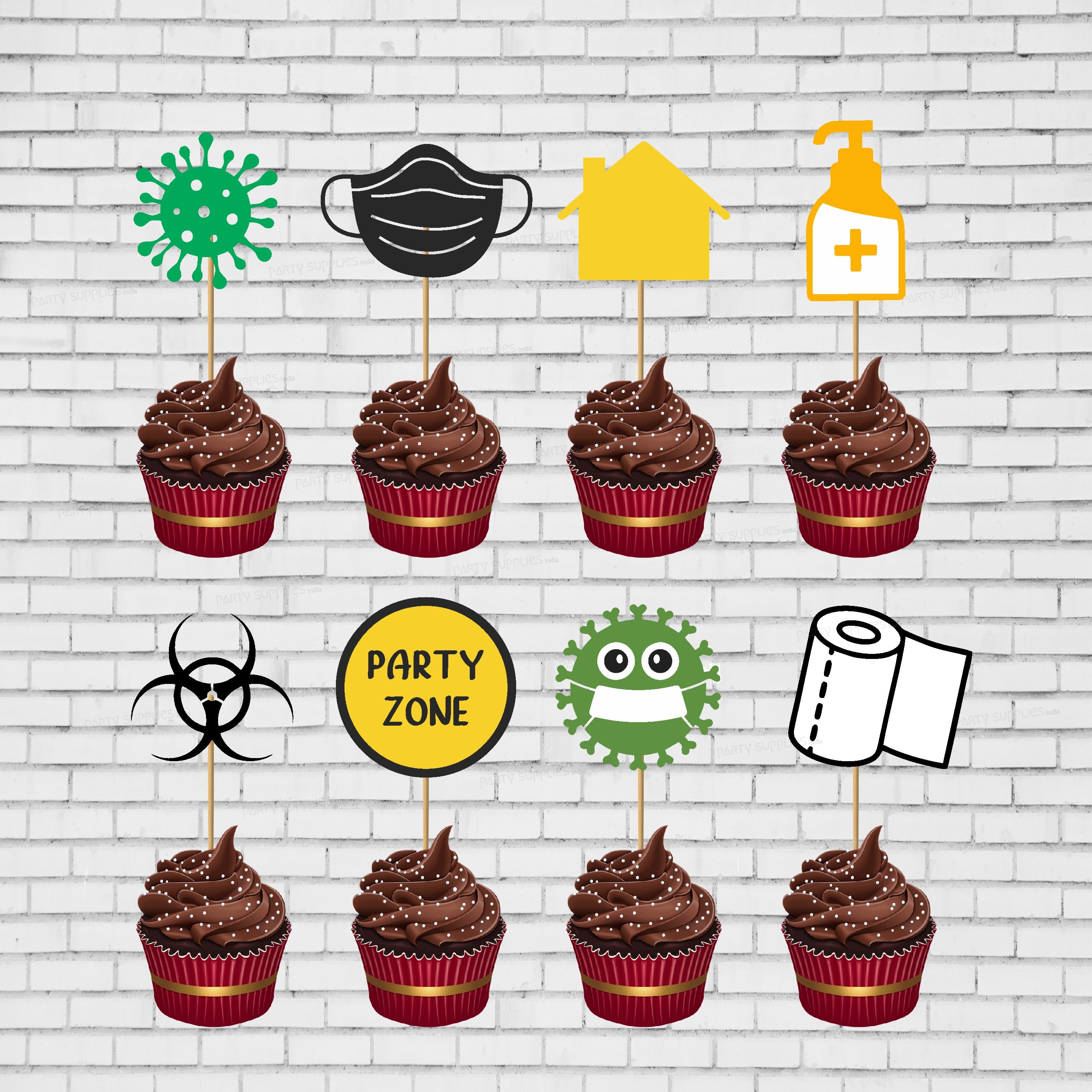 Quarantine Theme Cup Cake Topper - image 3 of 3 | Party Supplies India
