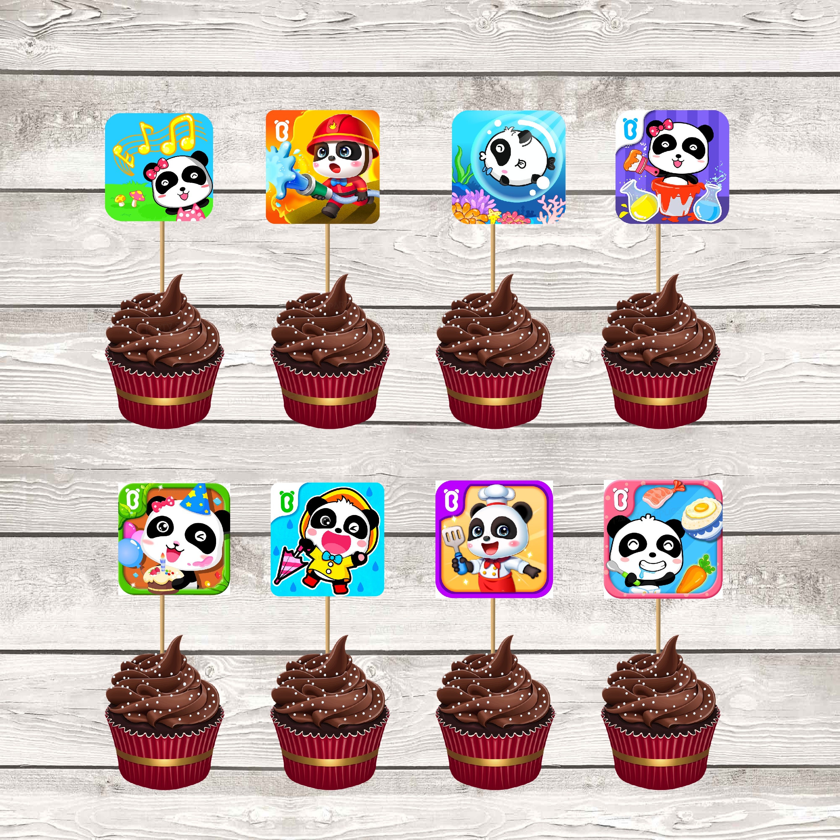 Baby Bus Theme Cup Cake Topper