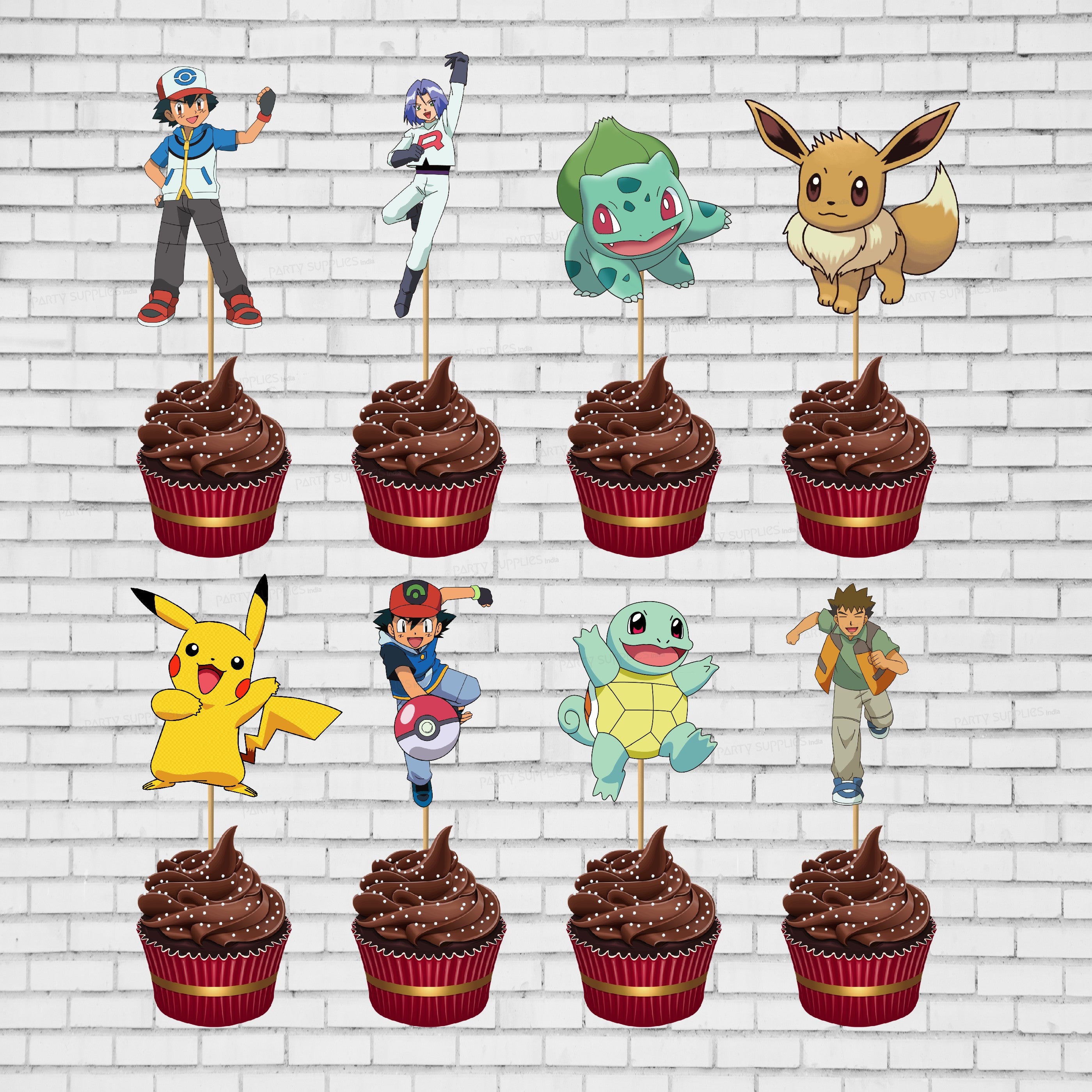 Pokemon Customized Theme Cup Cake Topper