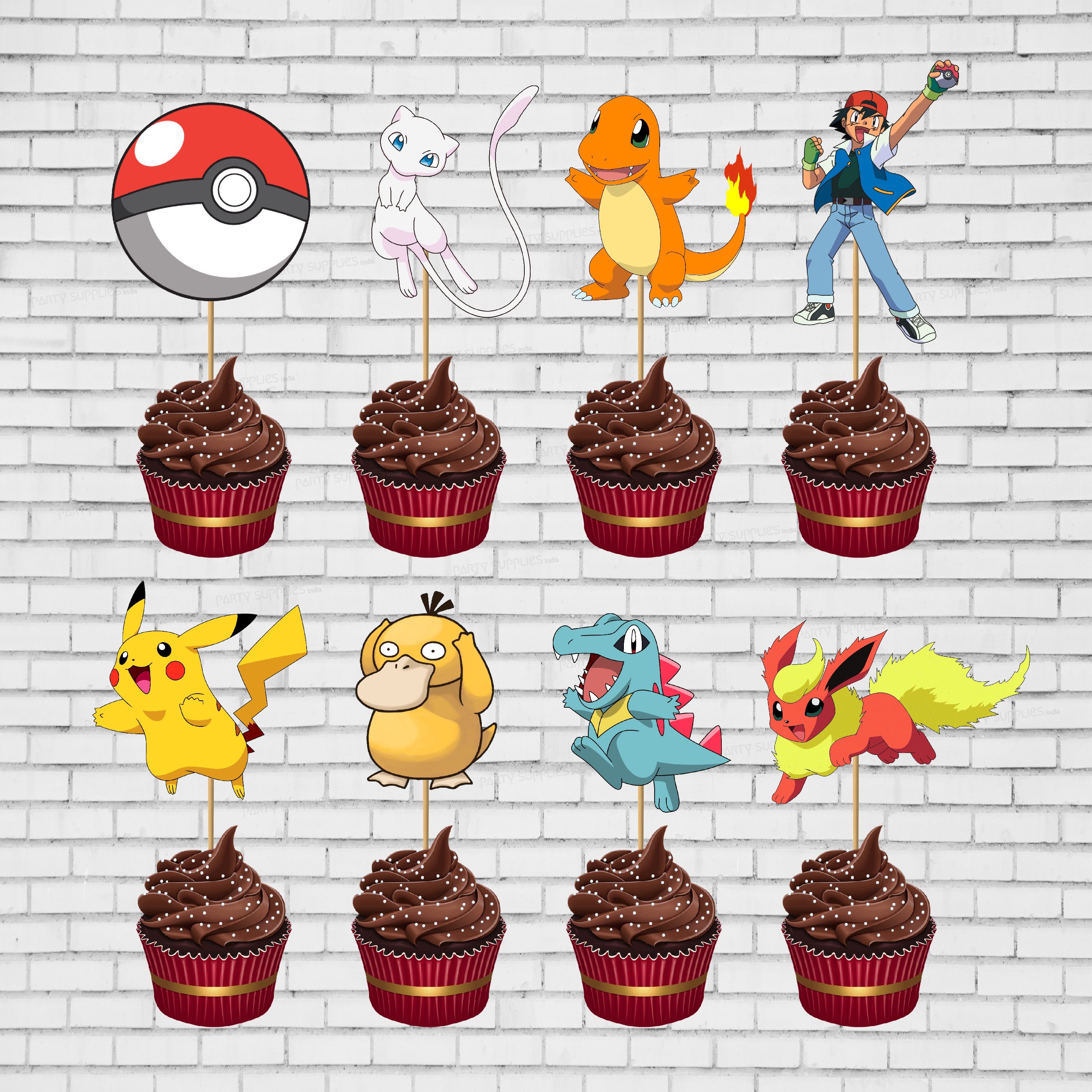 Pokemon Personalized Theme Cup Cake Topper