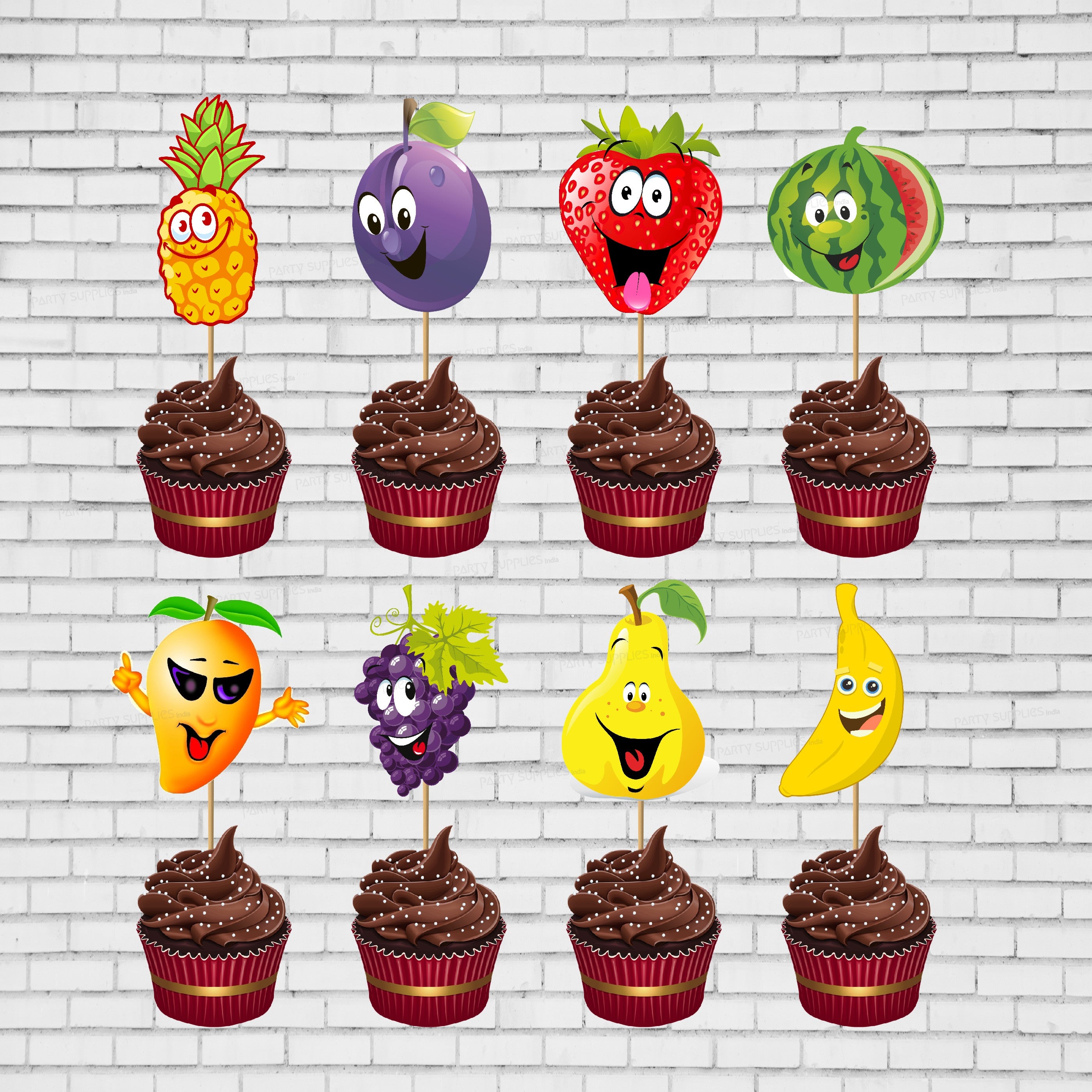 Fruits Theme Cup Cake Topper
