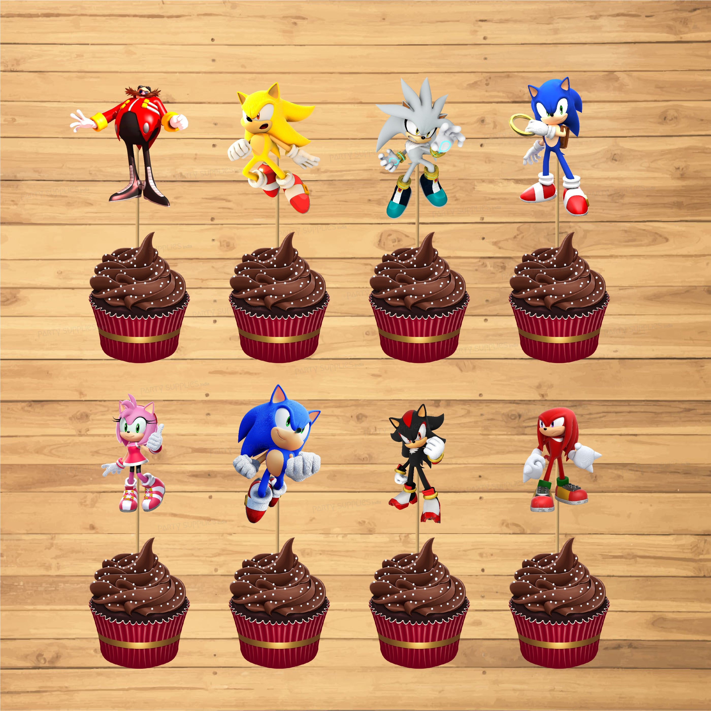 Sonic the Hedgehog Theme Cup Cake Topper