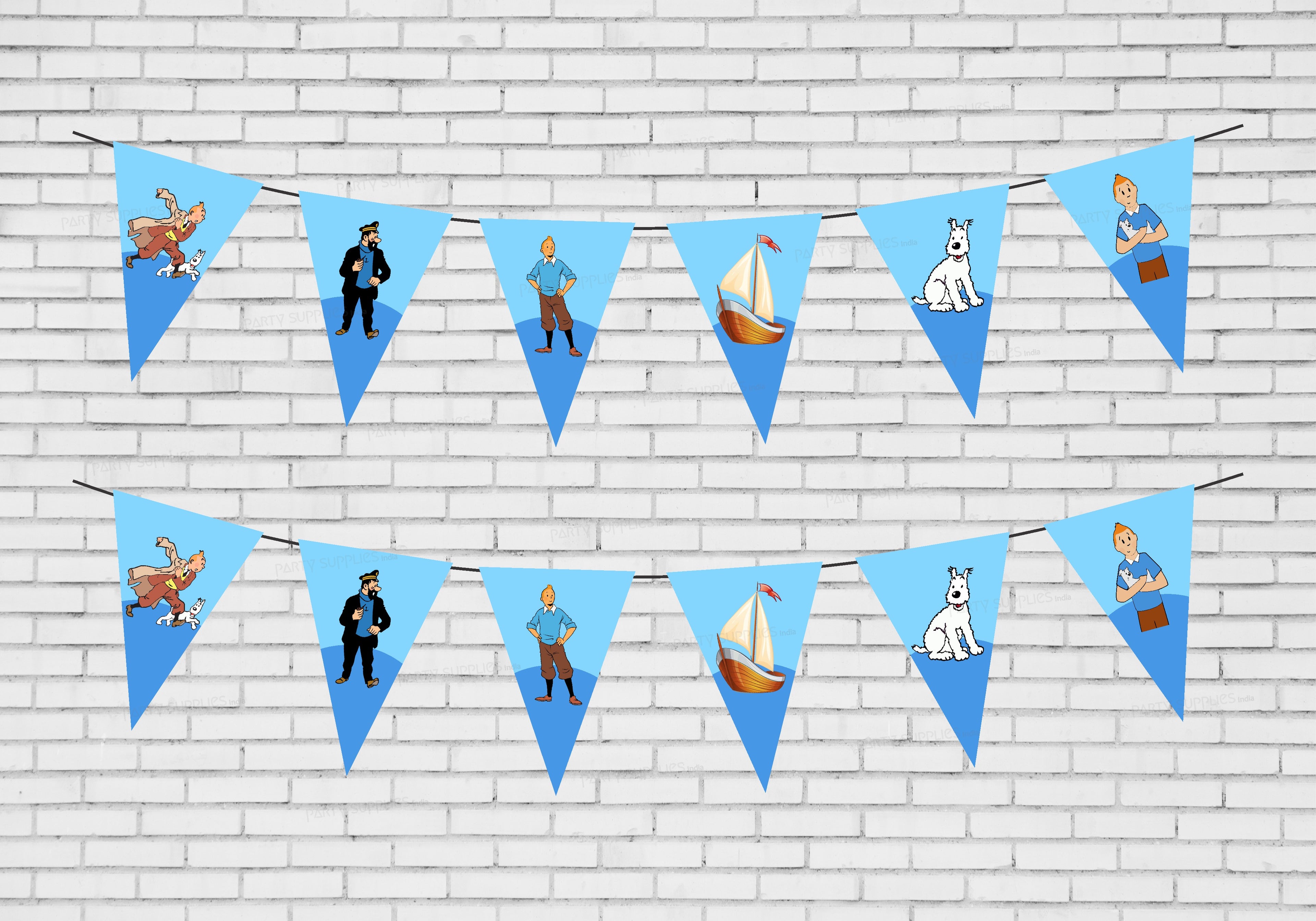 Tintin Theme Flag Bunting
