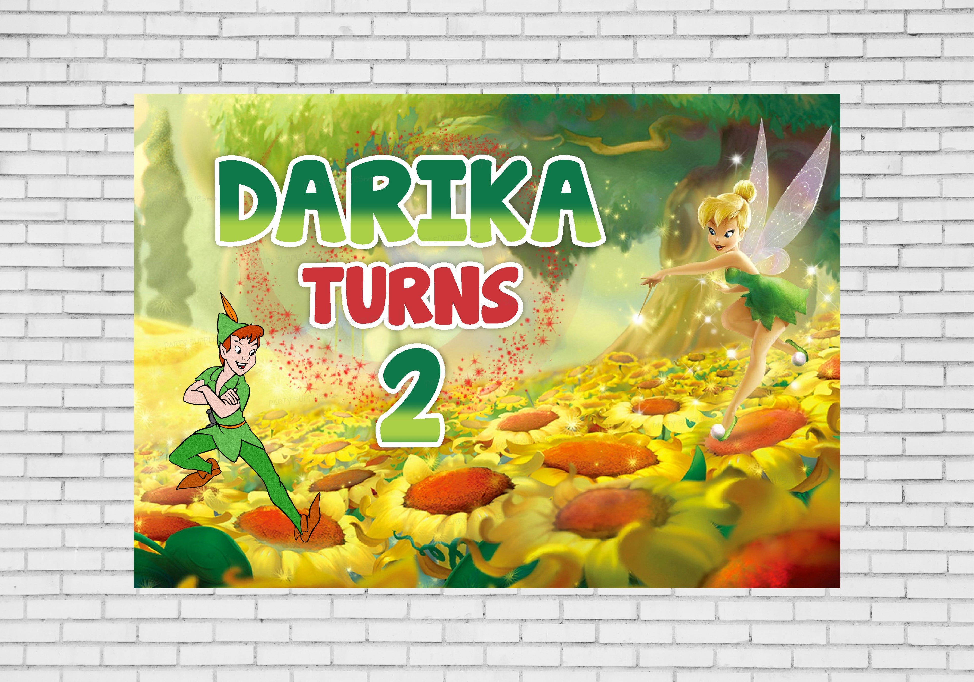 Tinker Bell Theme Personalized Backdrop