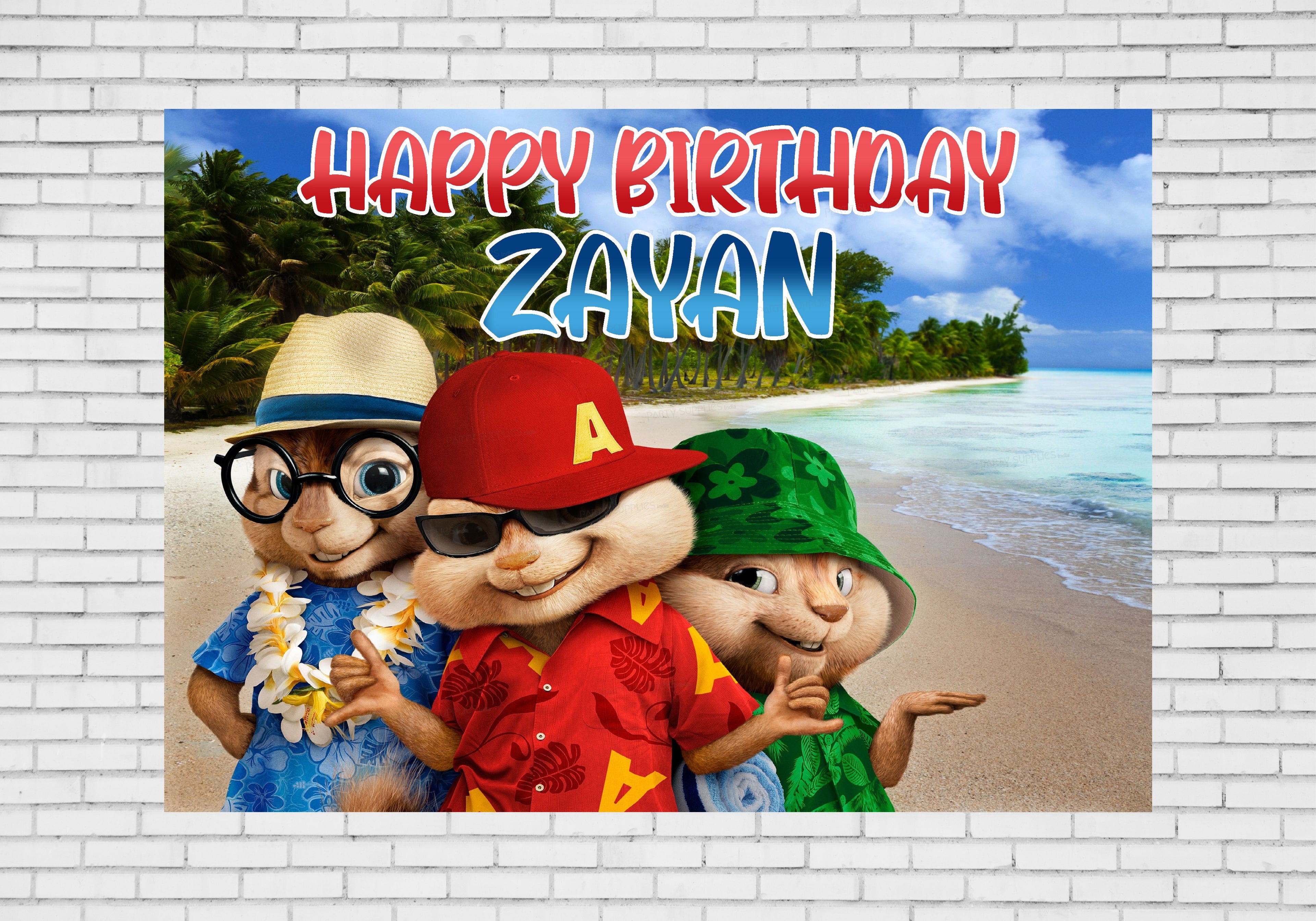 Alvin and Chipmunks Theme Customized Backdrop