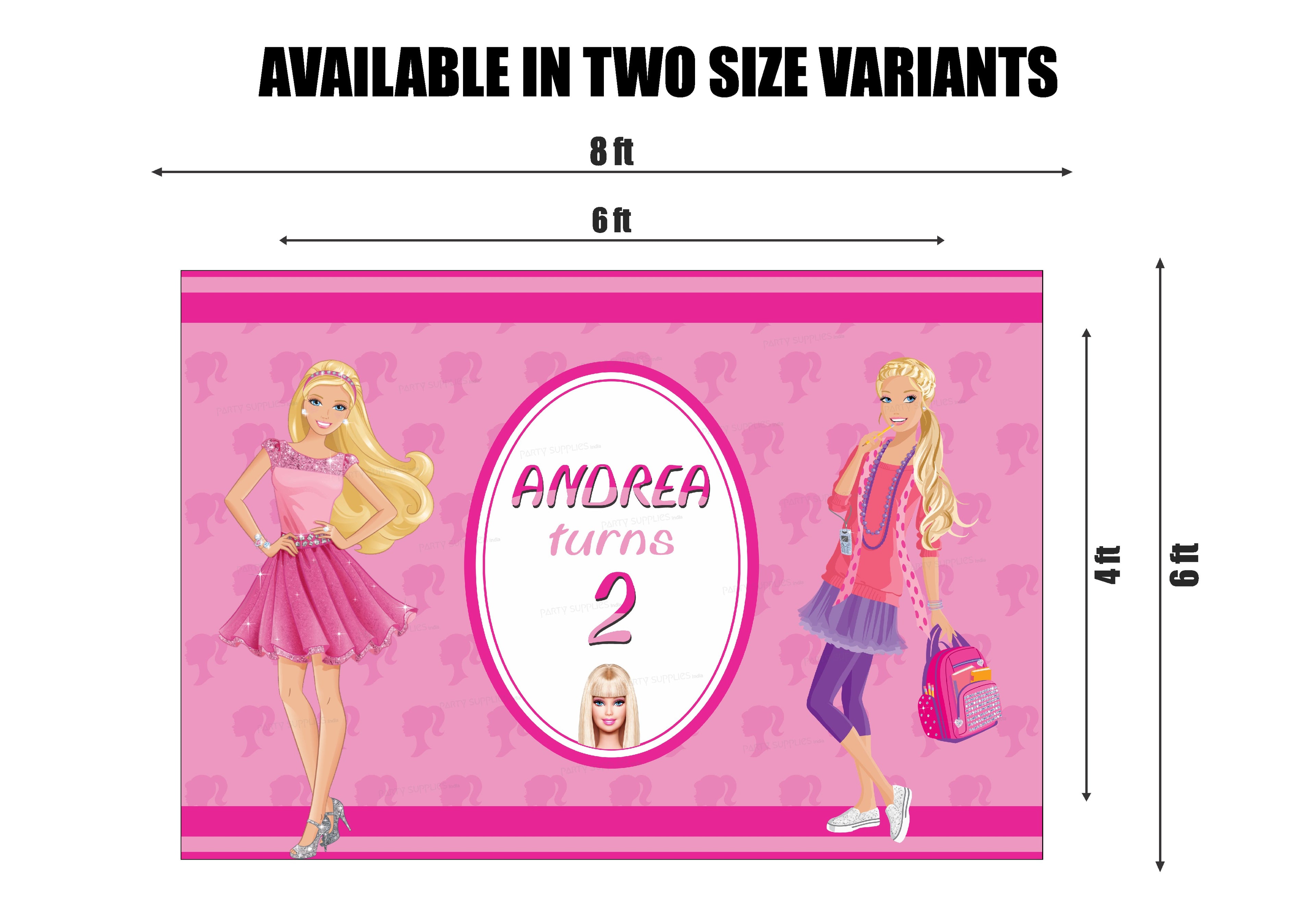 Barbie Personalized Theme Backdrop