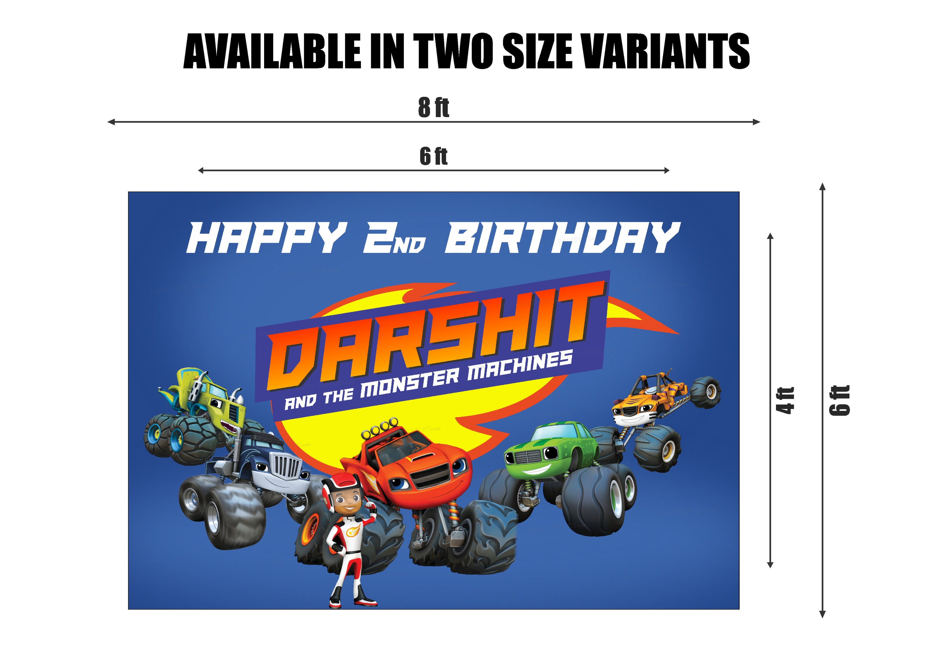 Blaze and the Monster Machines Theme Customized Backdrop