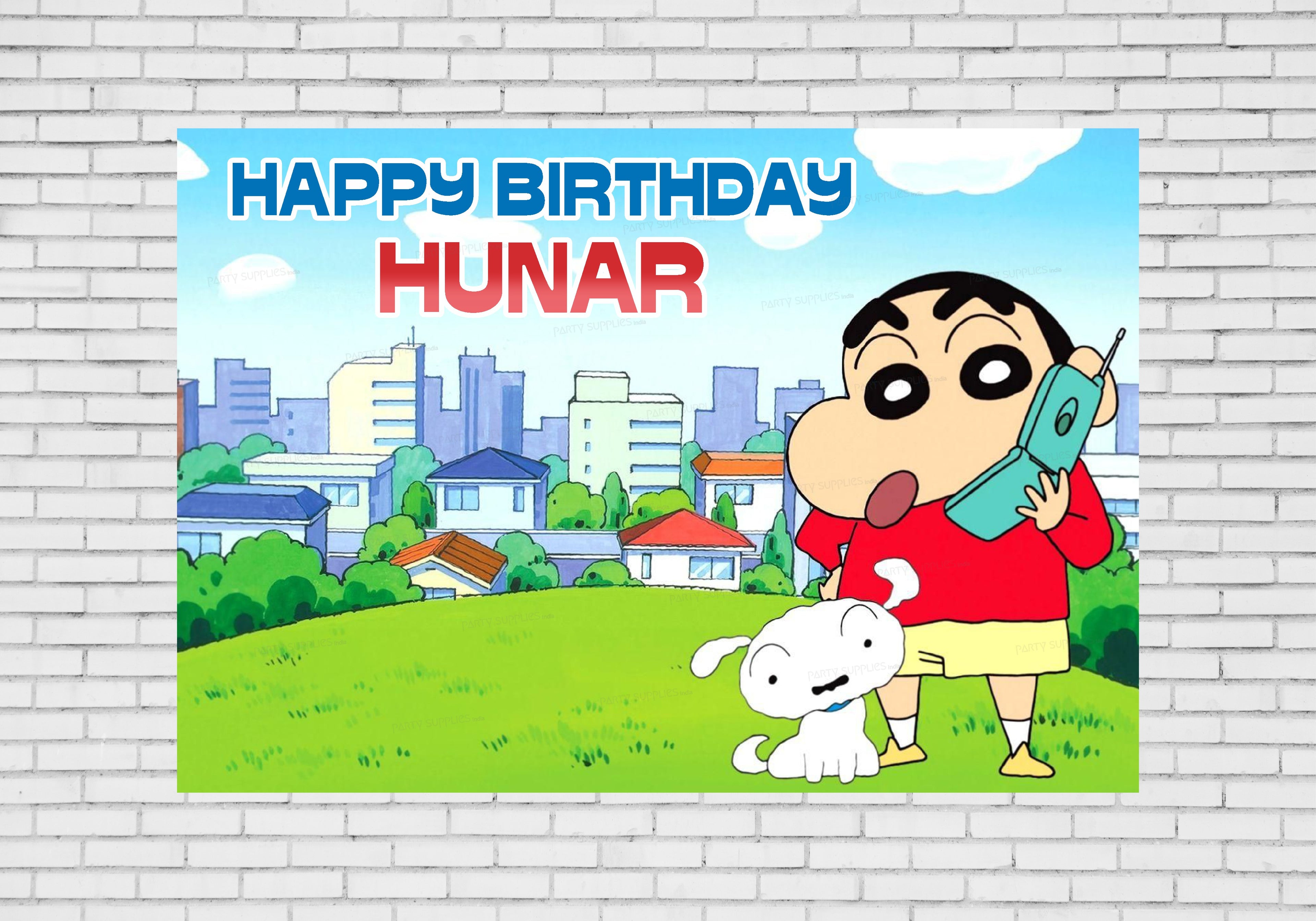 Shinchan Theme Personalized Backdrop