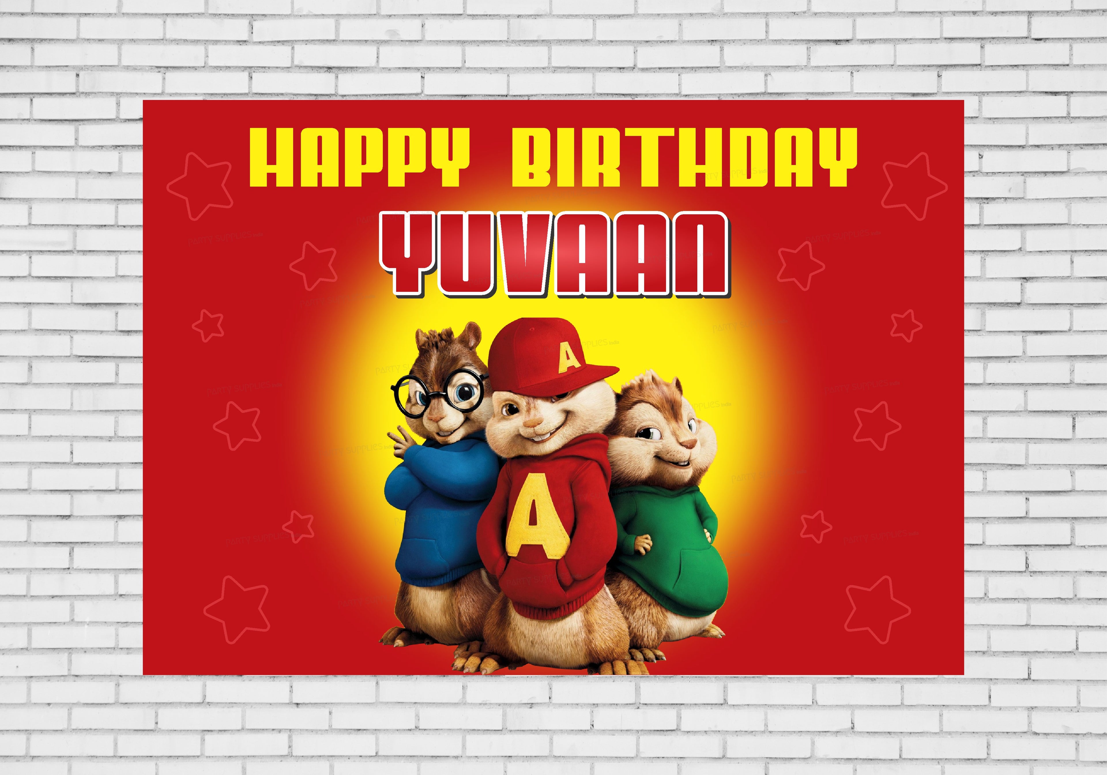 Alvin and Chipmunks Theme Personalized Backdrop