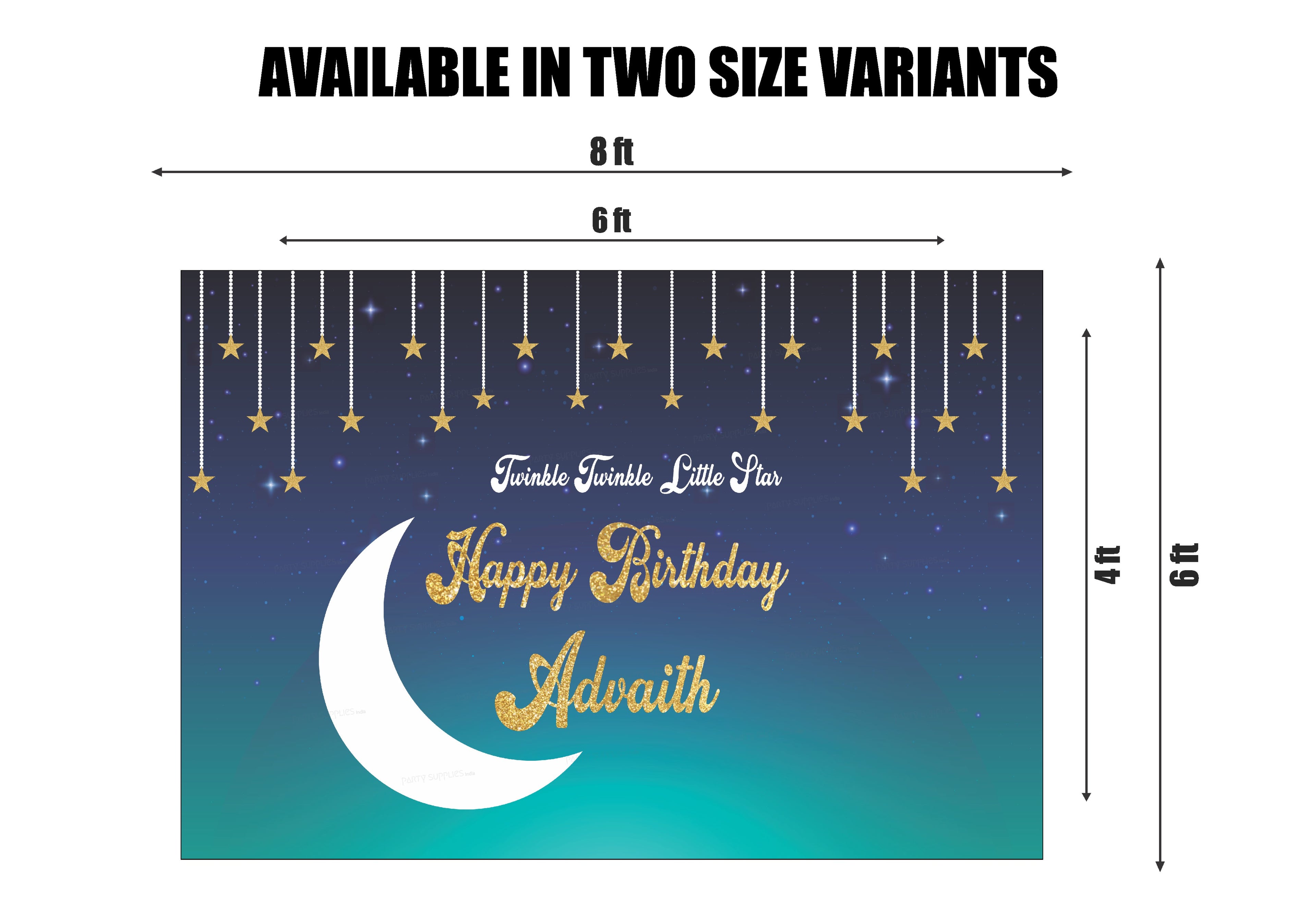 Twinkle Twinkle Little Star Boy Theme Personalized Backdrop