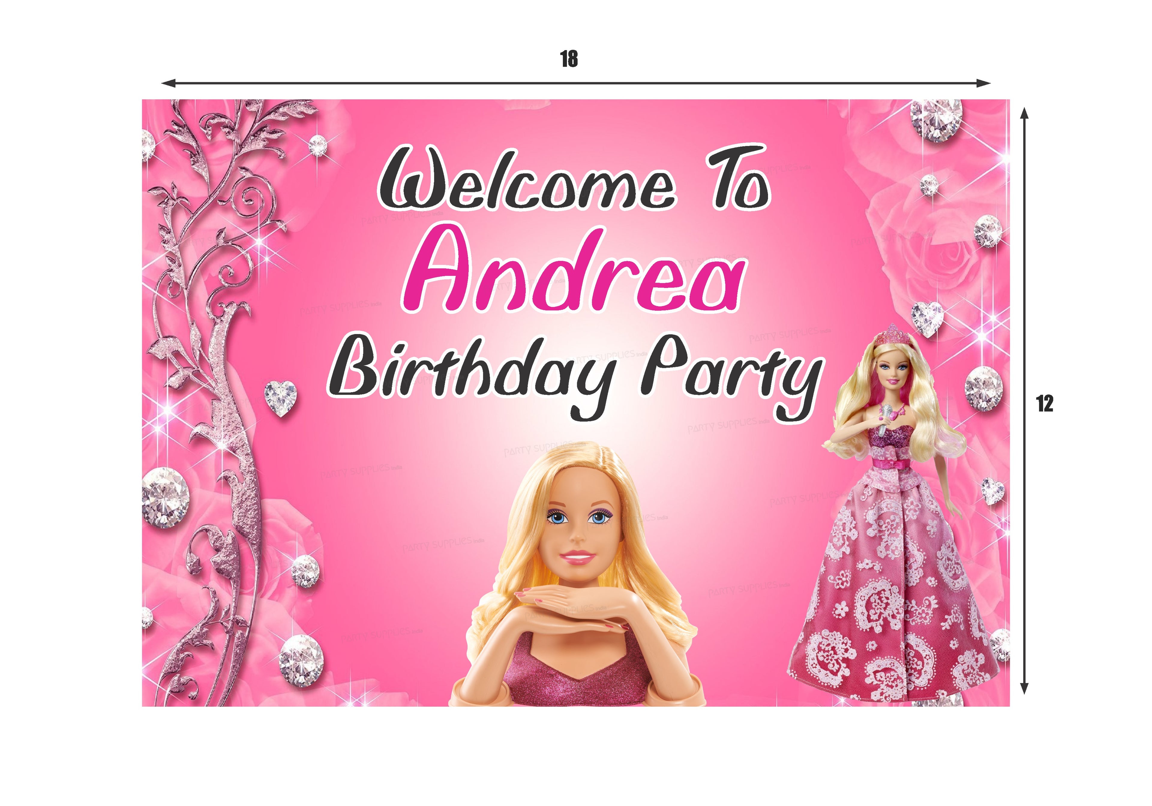 Barbie Theme Customized Welcome Board
