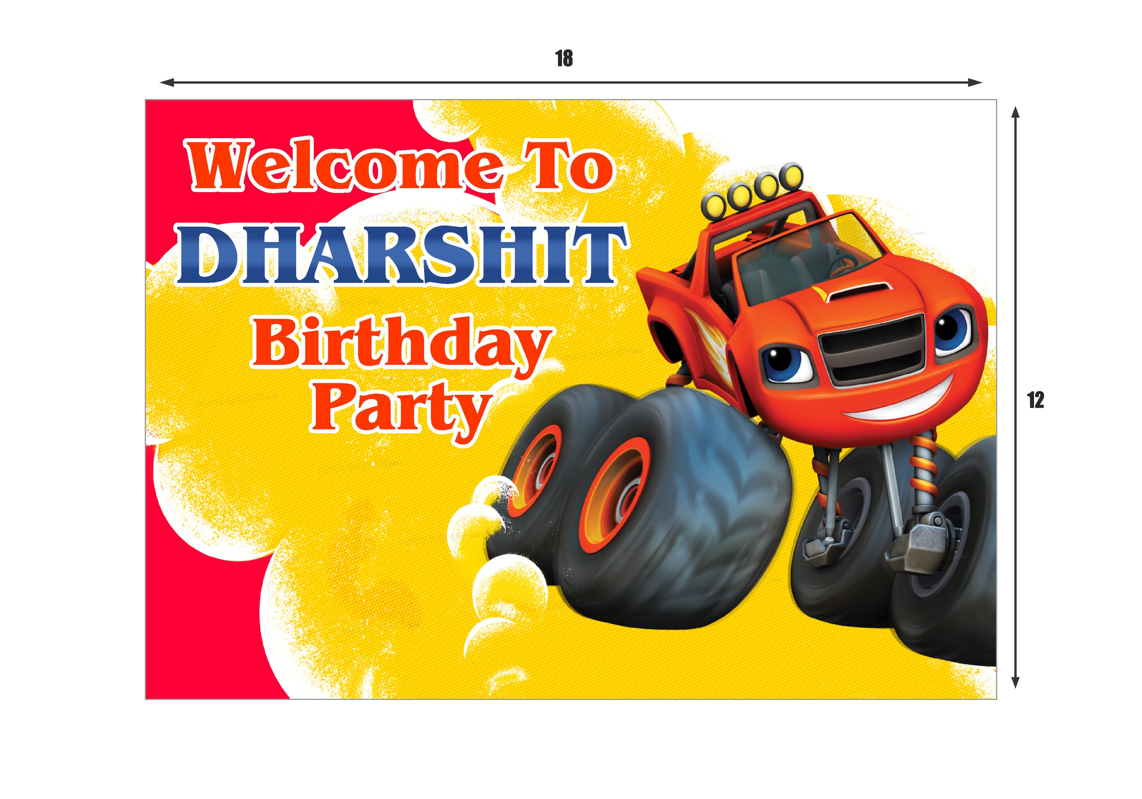 Blaze and the Monster Machines Theme Customized Welcome Board - image 3 of 3 | Party Supplies India