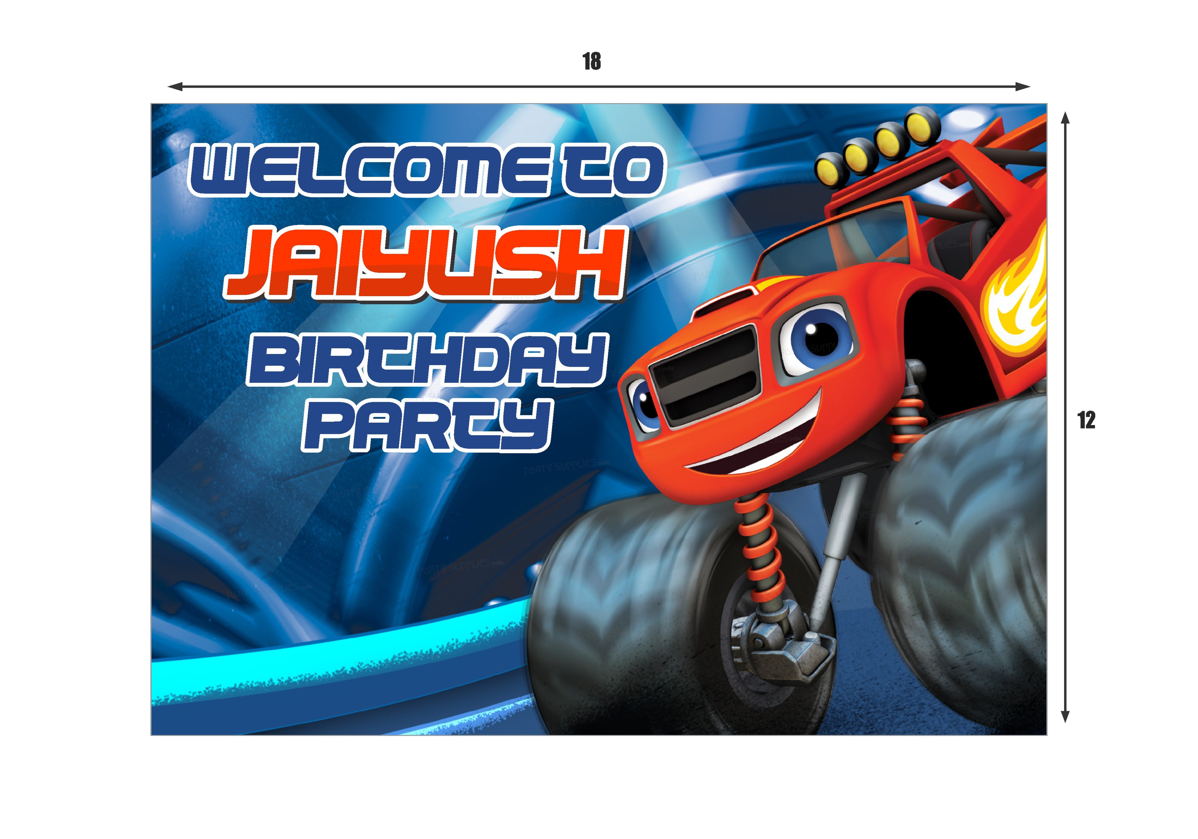 Blaze and the Monster Machines Theme Welcome Board - image 3 of 3 | Party Supplies India