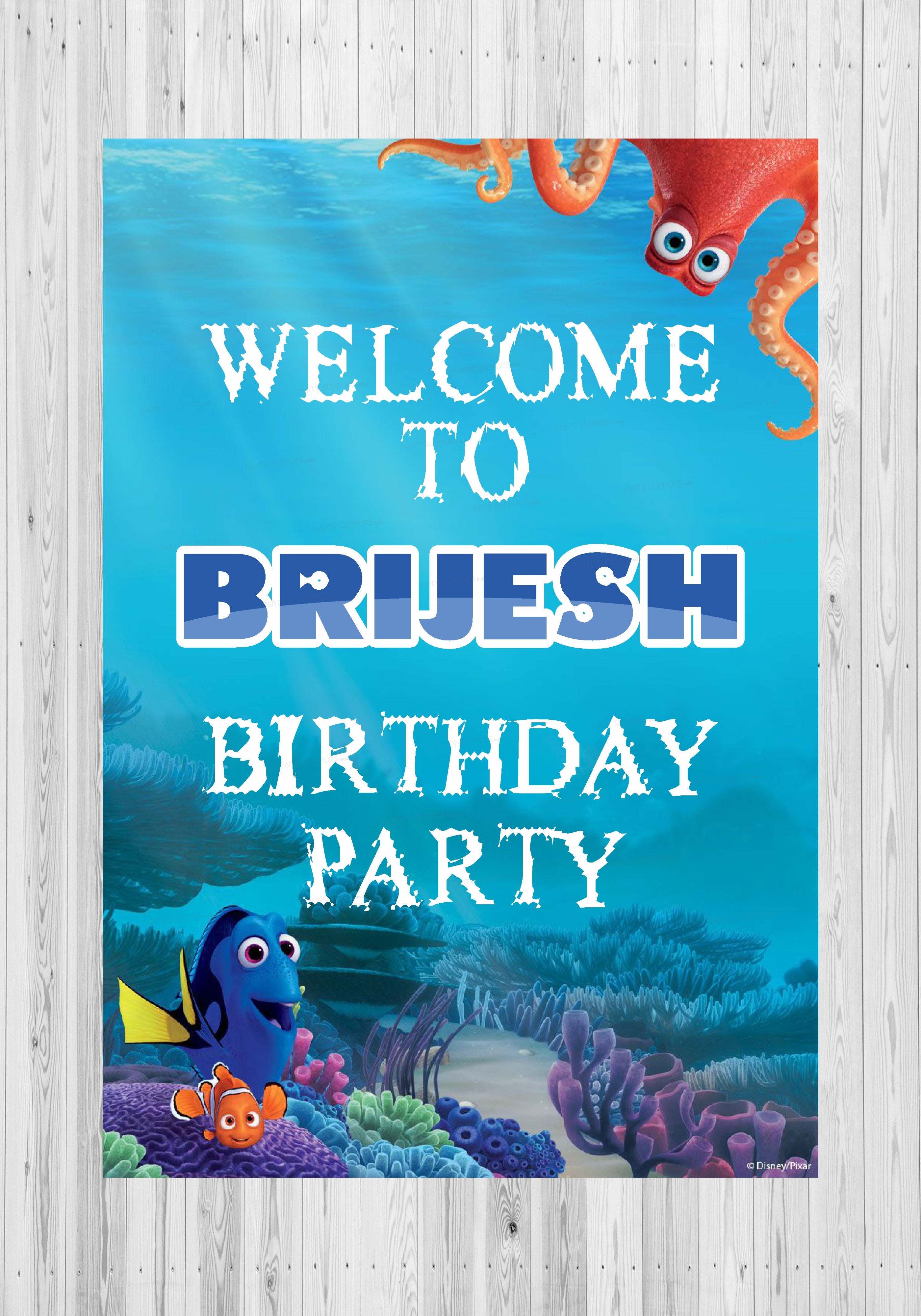 Nemo and Dory Theme Welcome Board