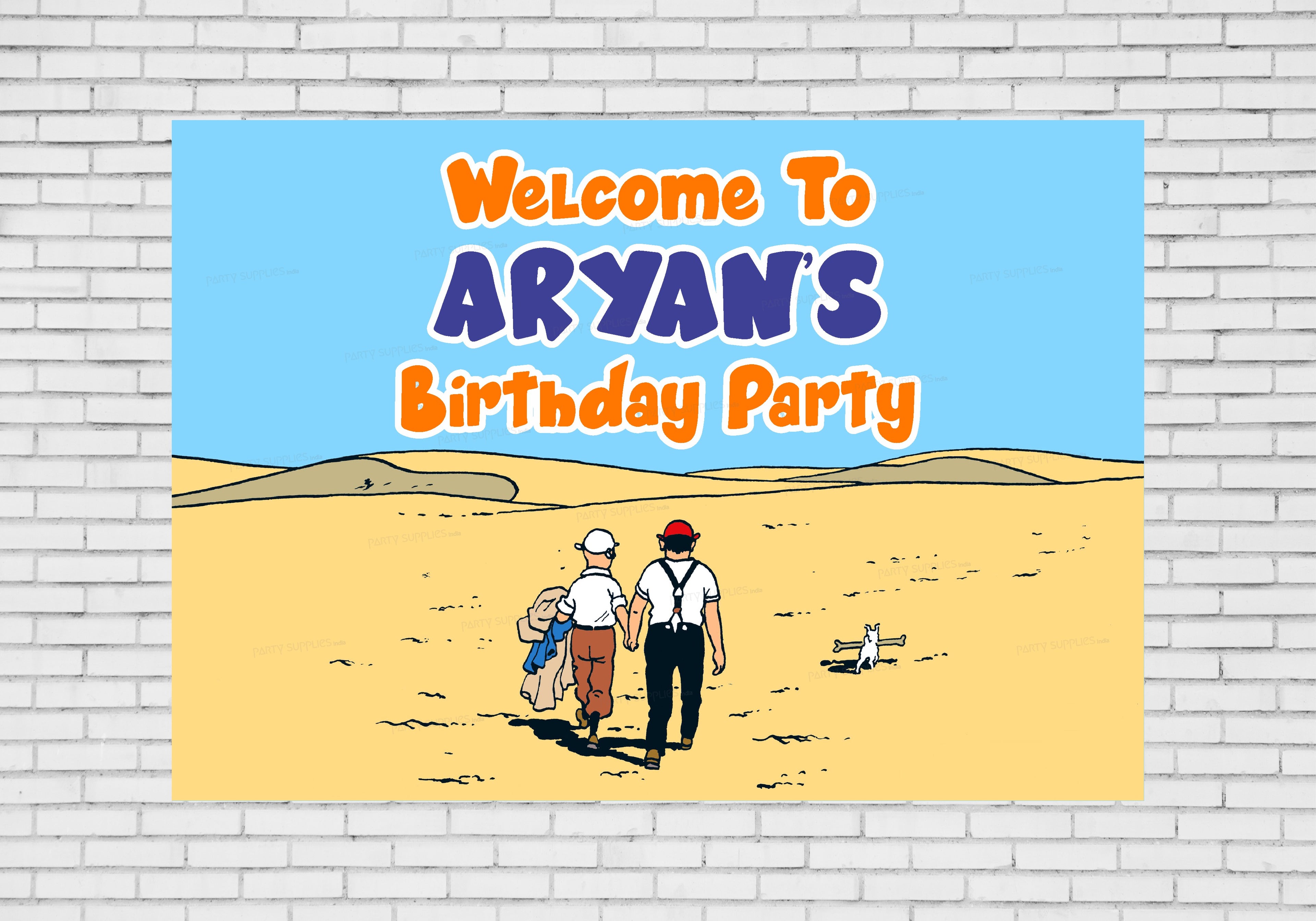 Tintin Theme Customized Welcome Board