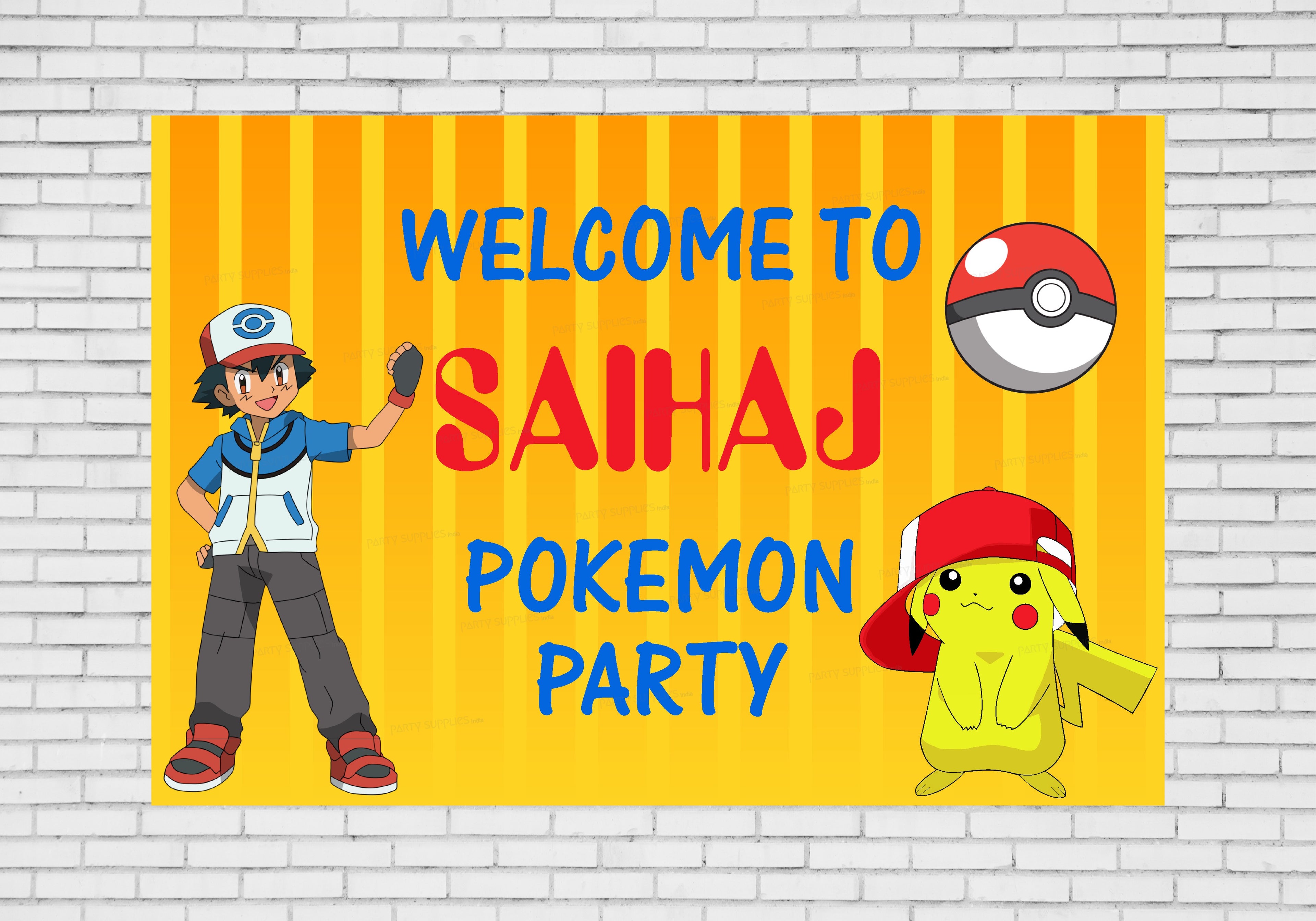 Pokemon Customized Theme Welcome Board - image 3 of 3 | Party Supplies India