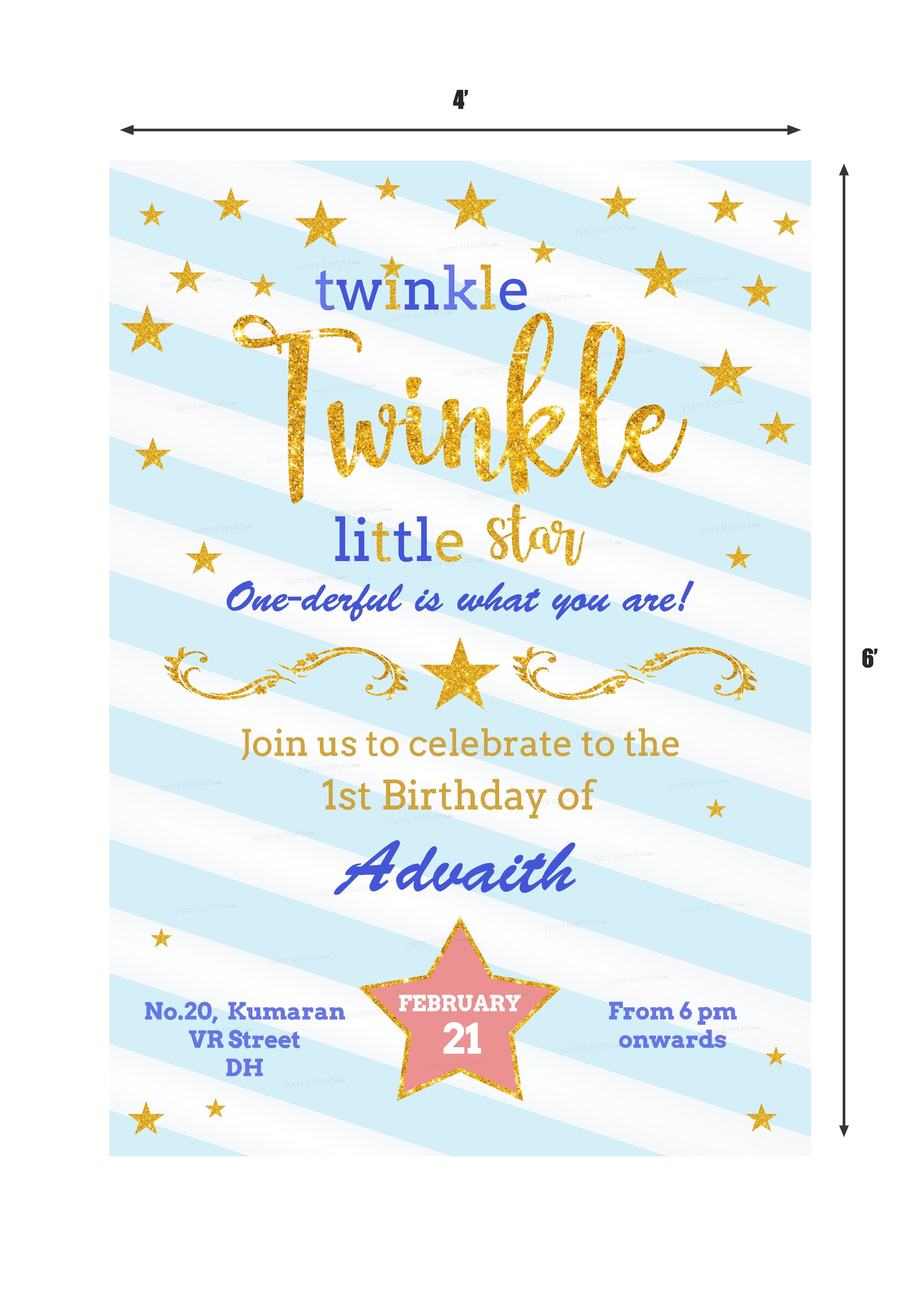 Twinkle Twinkle Little Star Boy Theme Invite