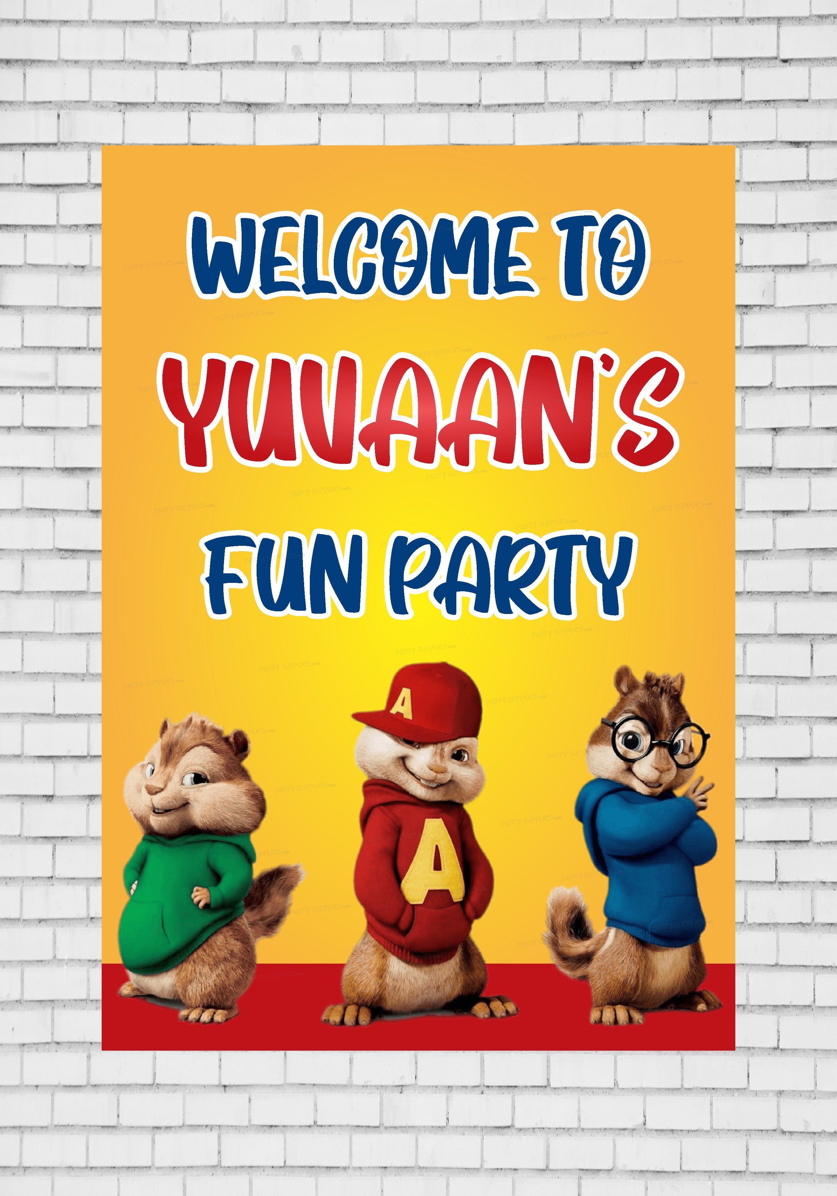 Alvin and Chipmunks Theme Customized Welcome Board - image 3 of 3 | Party Supplies India