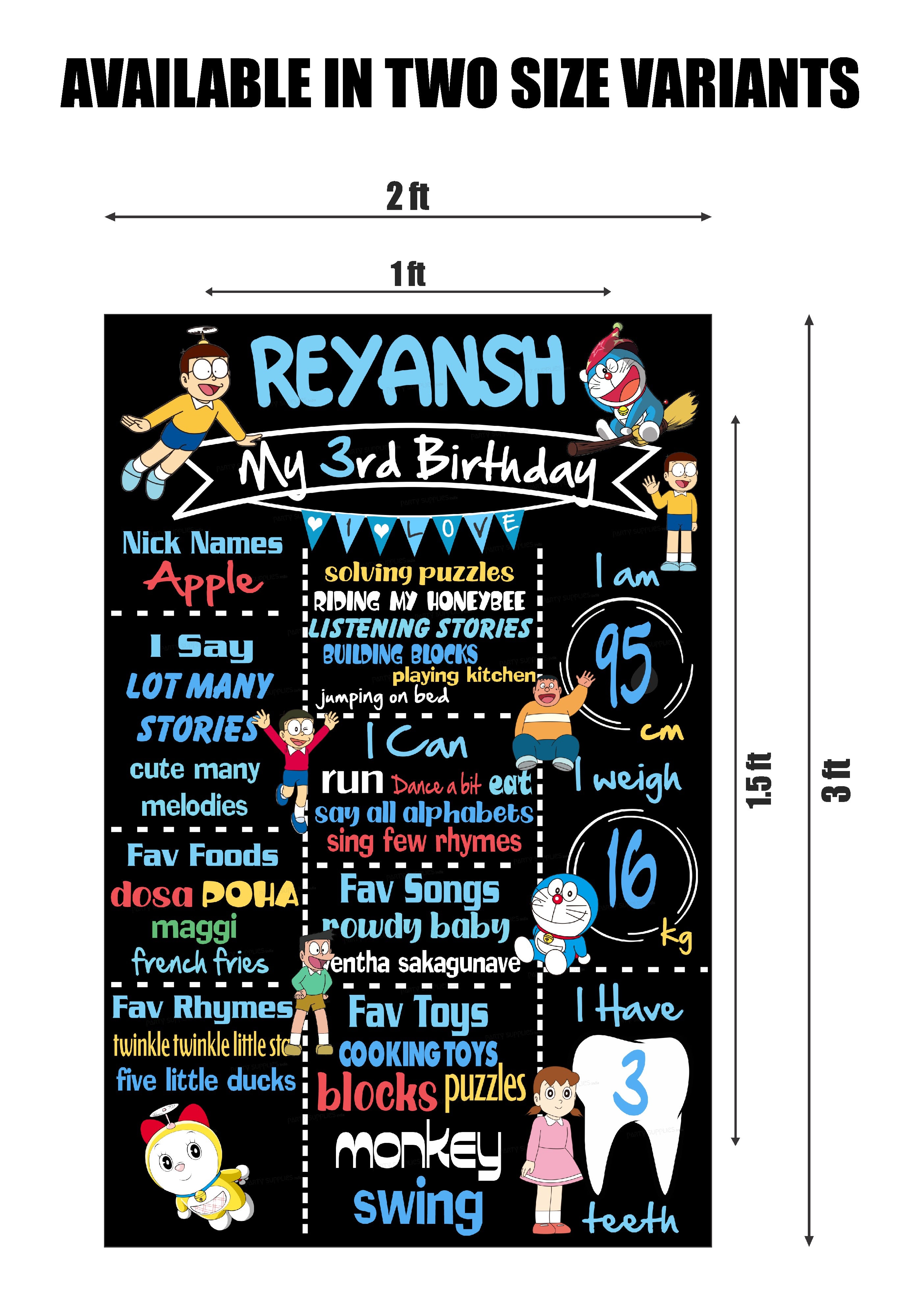 Doraemon Theme Chalk Board - image 3 of 3 | Party Supplies India