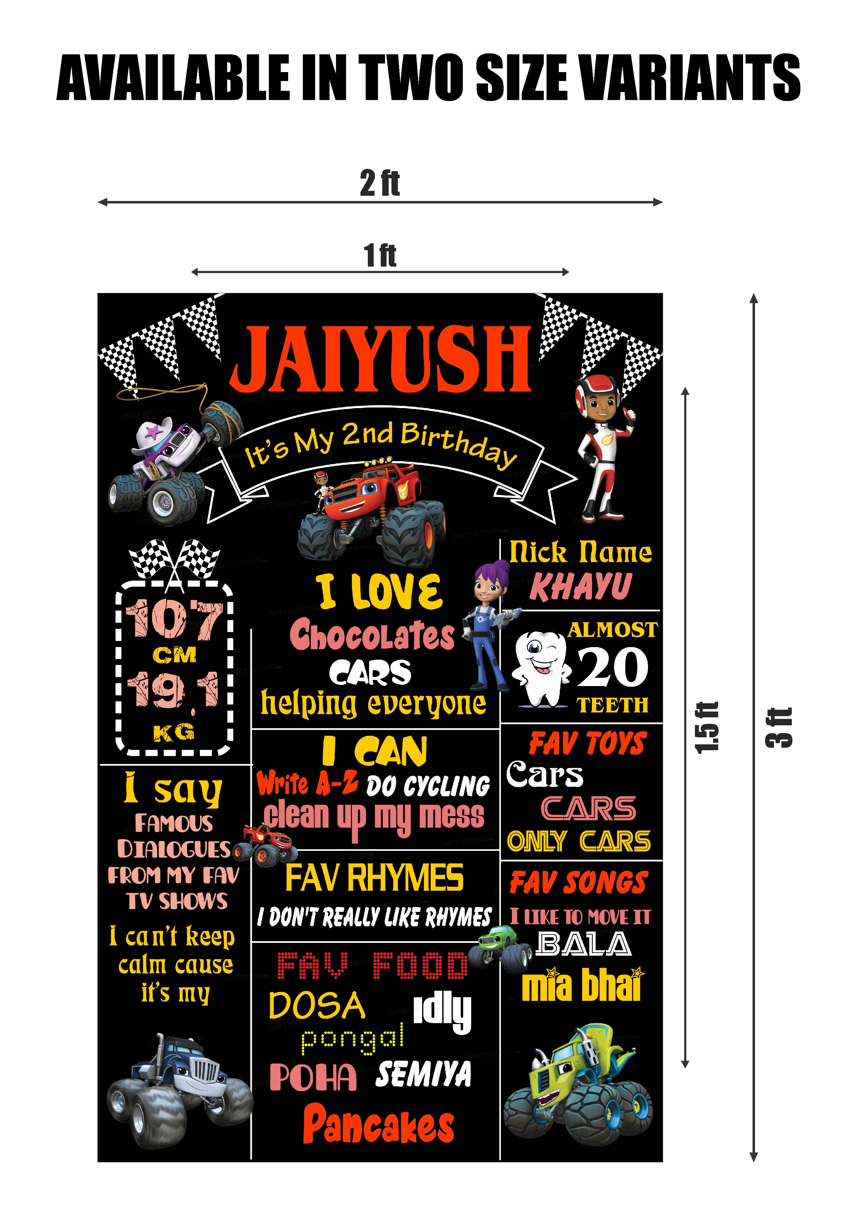 Blaze and the Monster Machines Theme Chalk Board