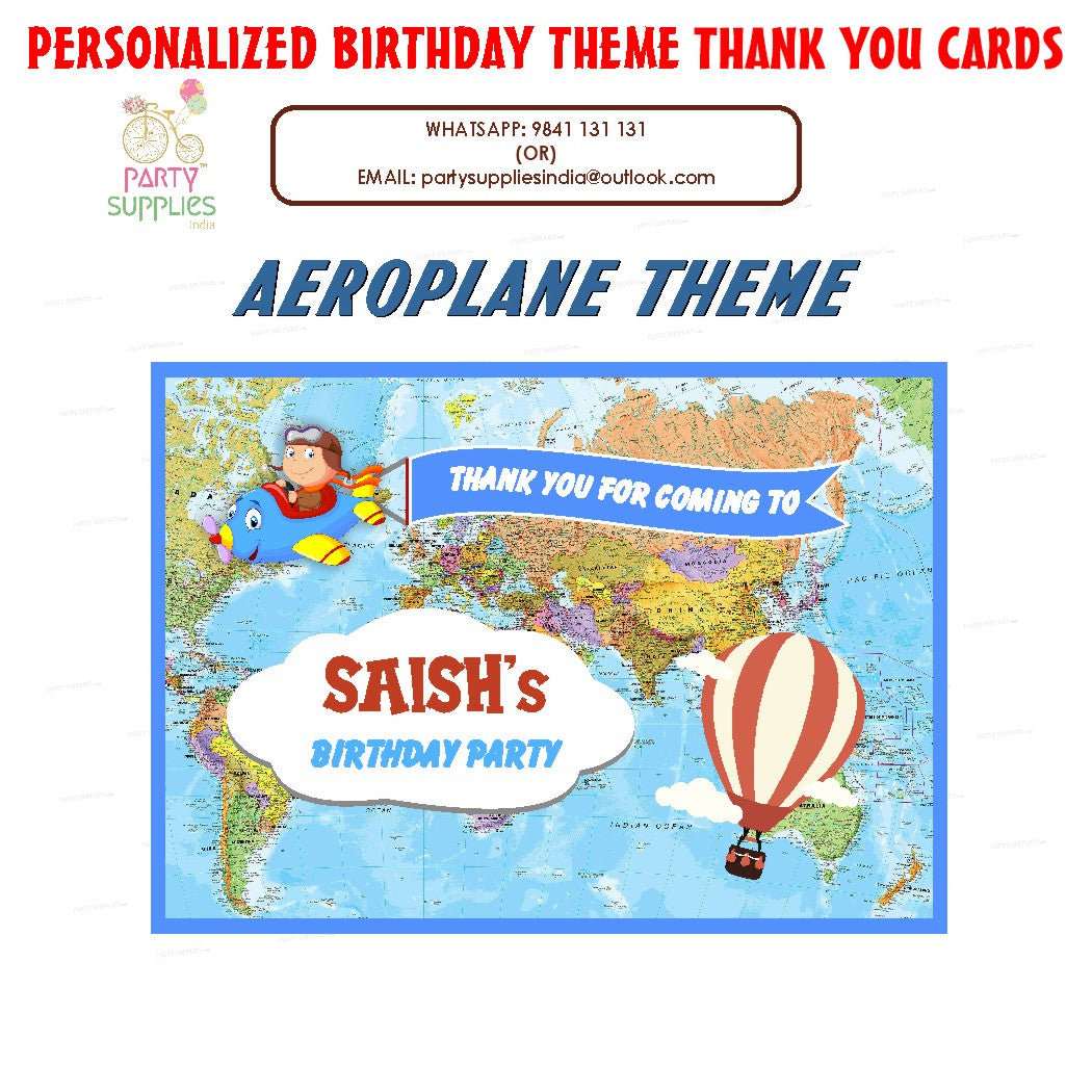 Aeroplane Theme Thank You Card