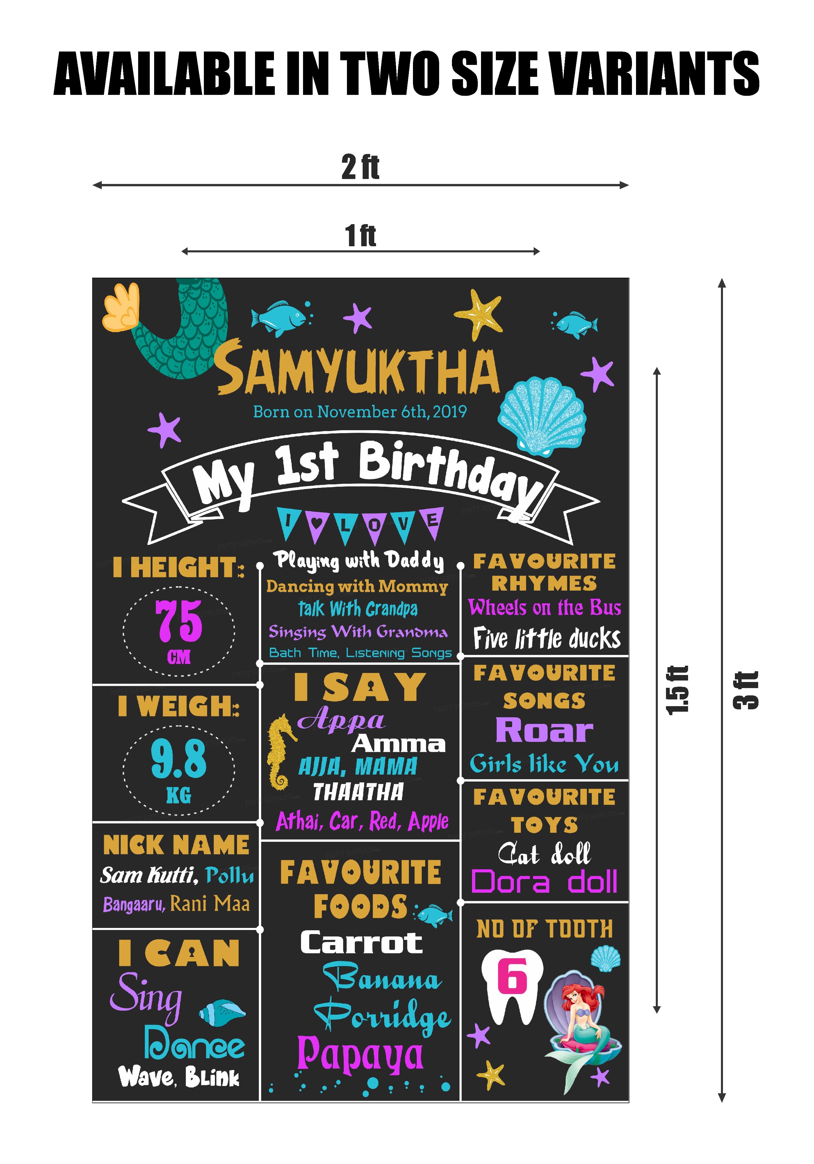 Mermaid Theme Personalized Chalk Board