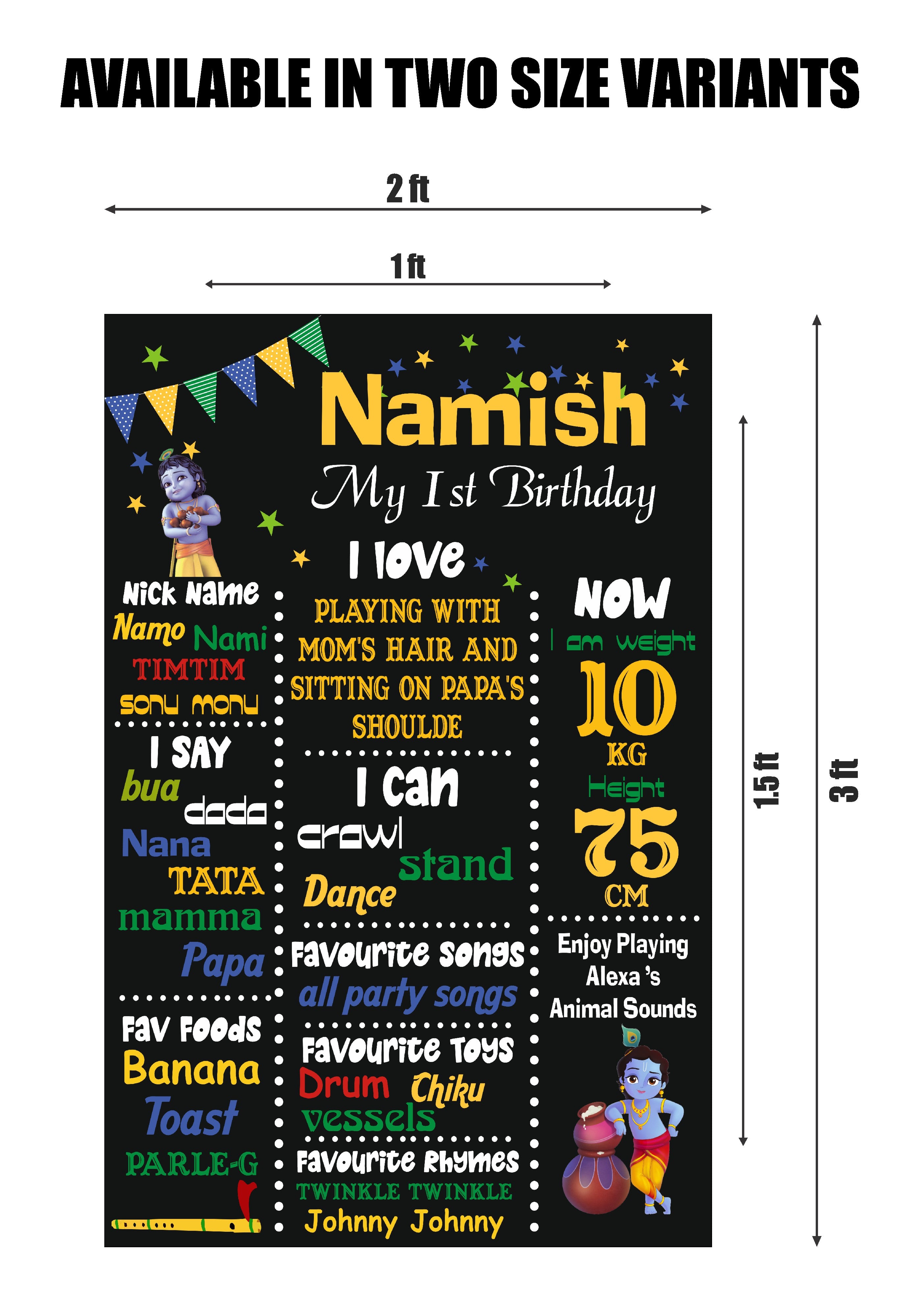 Little Krishna Theme Chalkboard