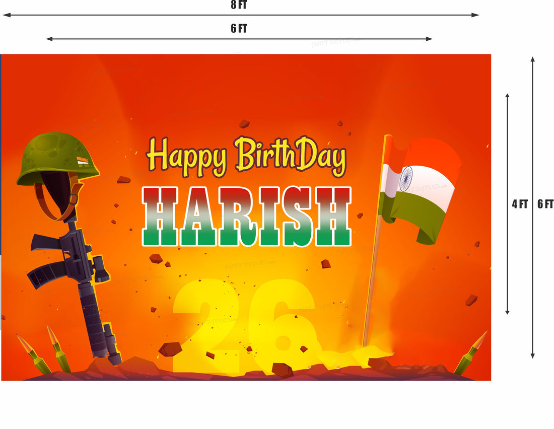 Military Theme Personalized Backdrop