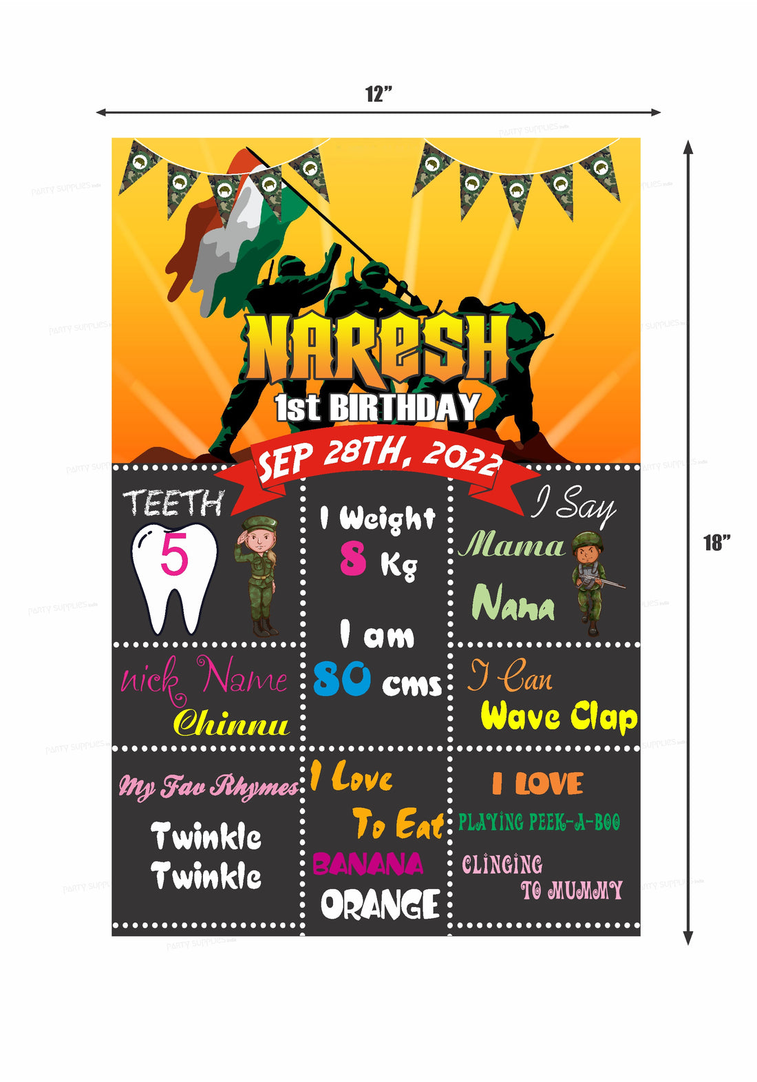 Military Theme Chalk Board