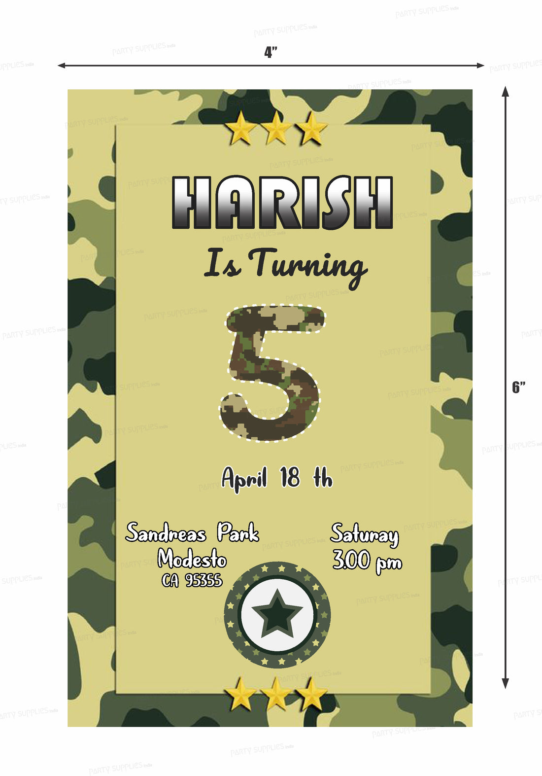 Military Theme Invite