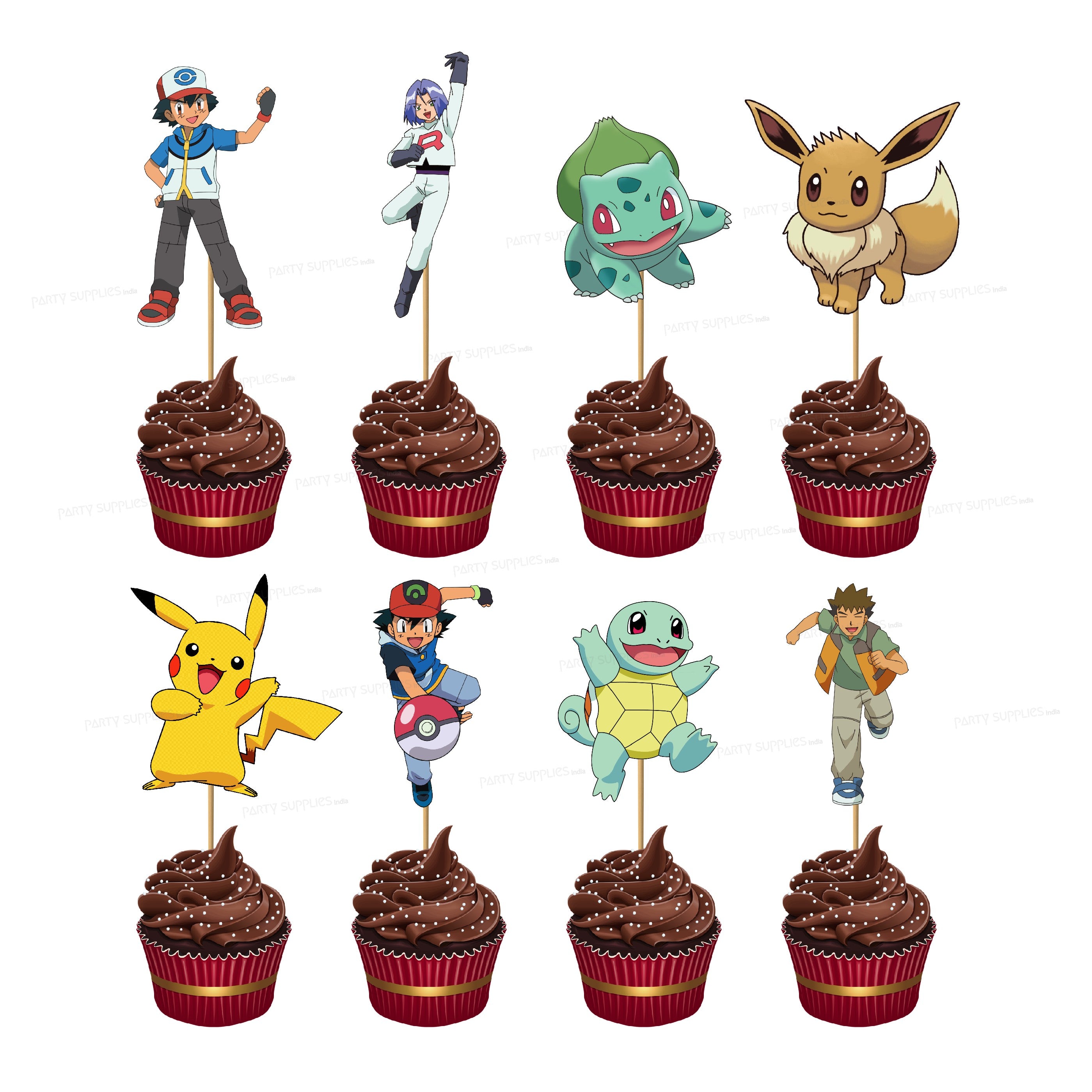 Pokemon Customized Theme Cup Cake Topper