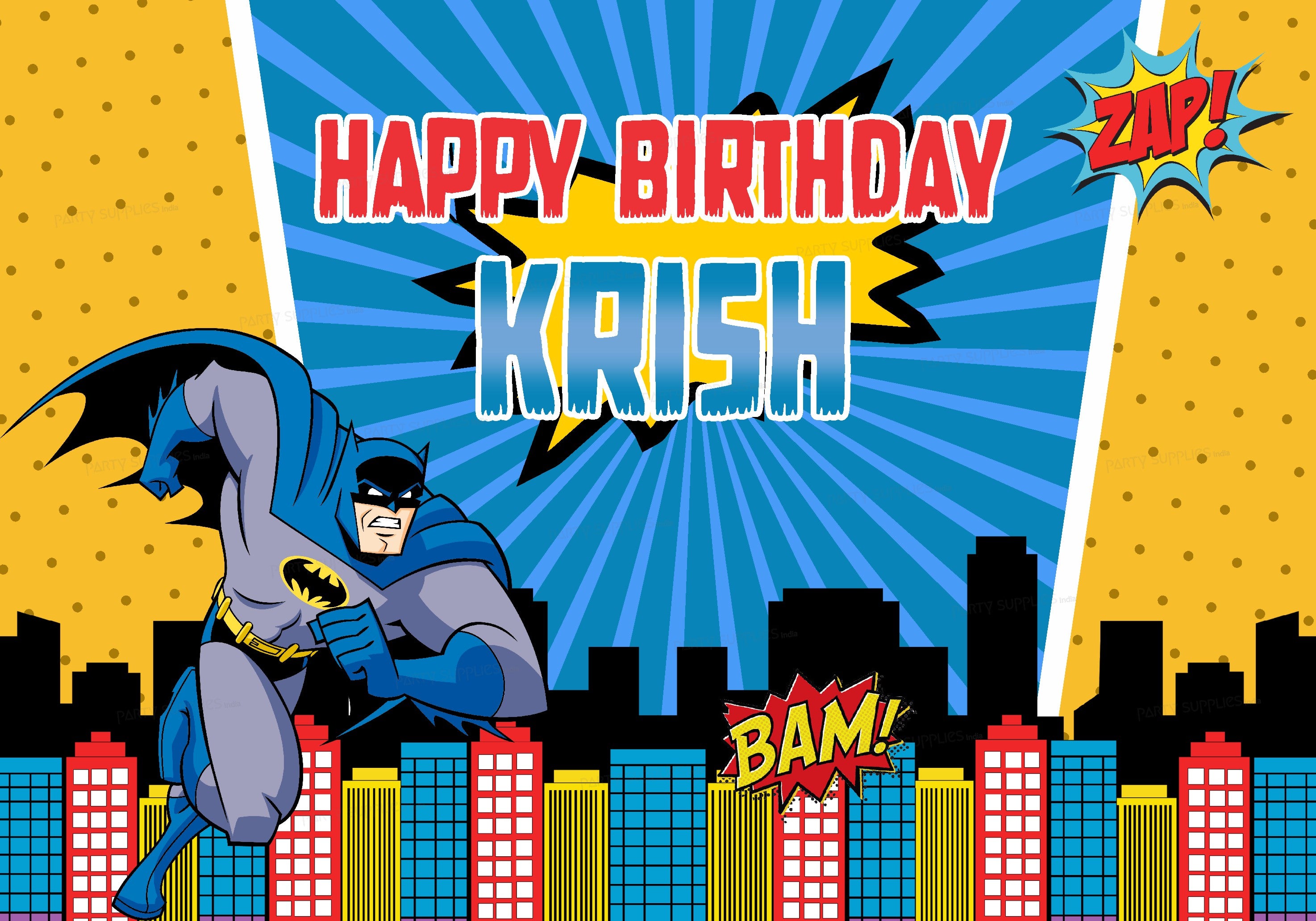 Batman Theme Personalized Backdrop