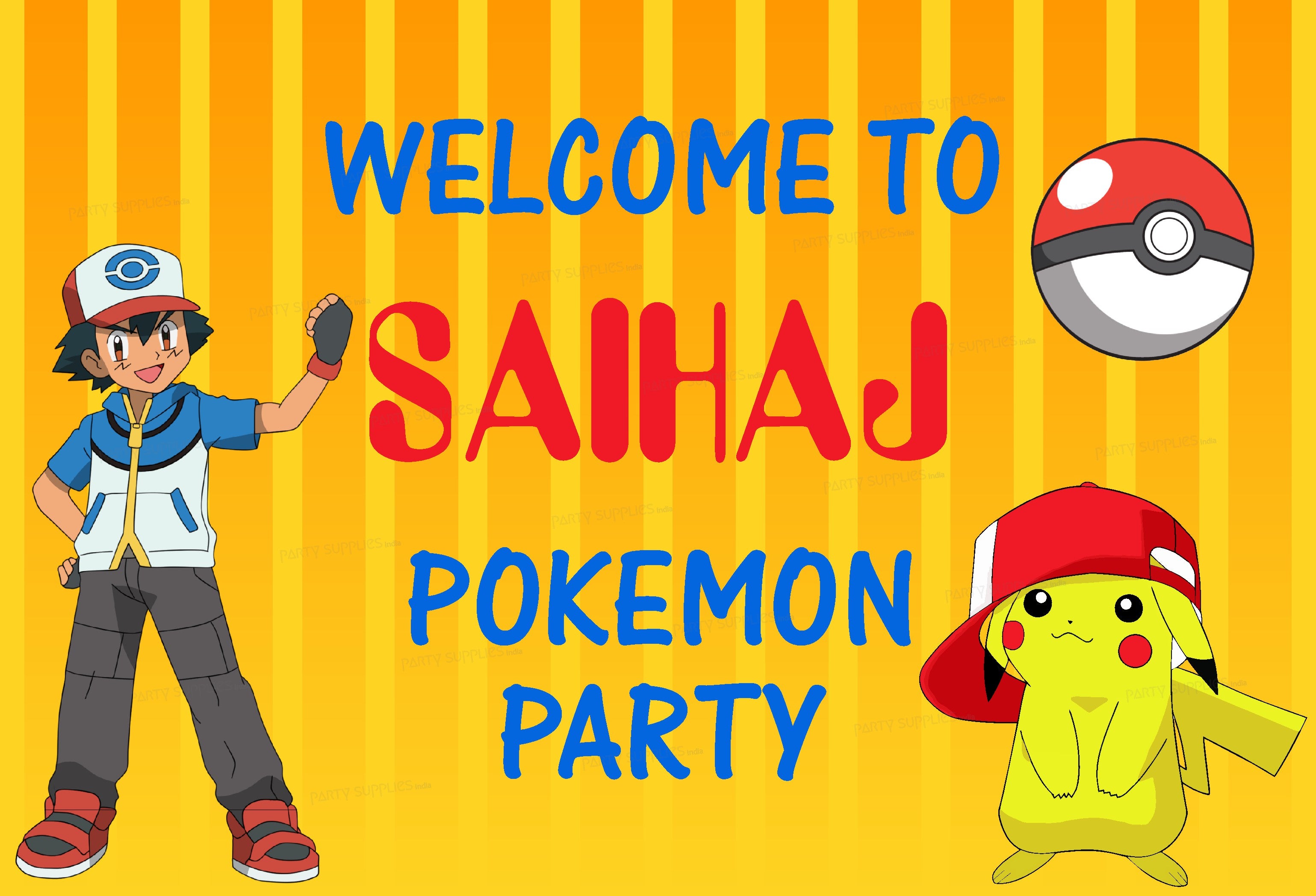 Pokemon Customized Theme Welcome Board - image 1 of 3 | Party Supplies India