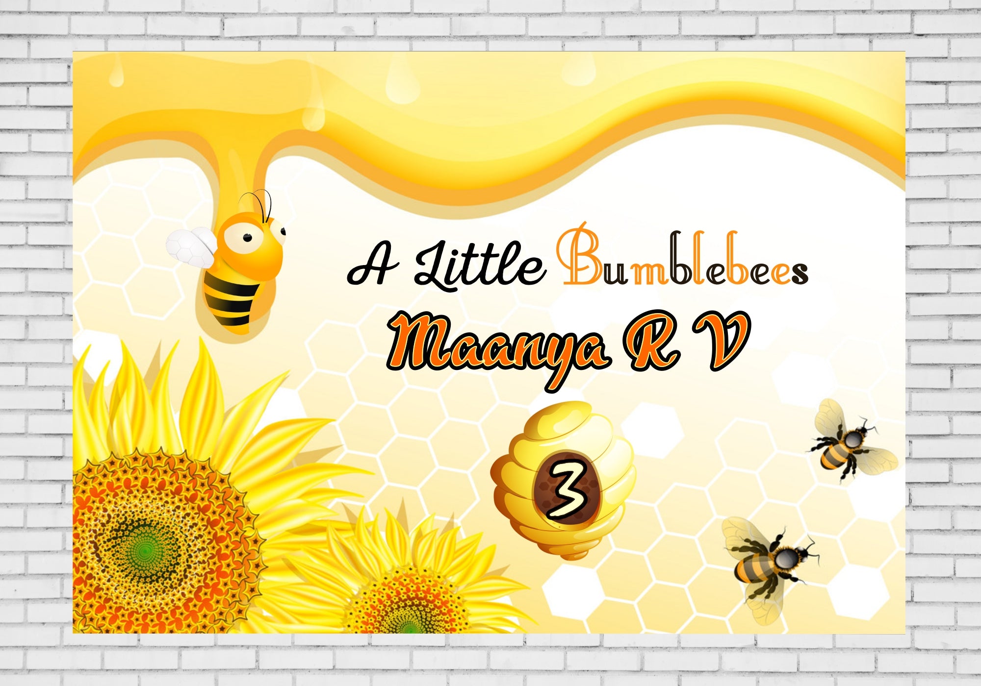 Bumble Bee Customized Theme Backdrop