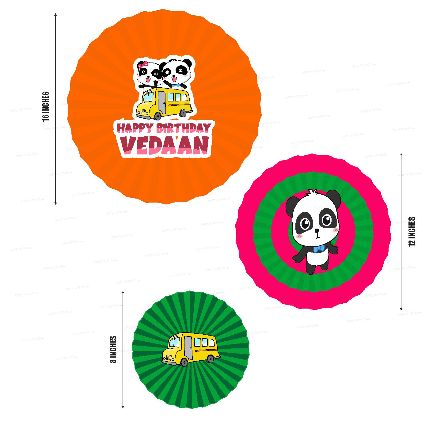 Baby Bus Theme Paper Fan