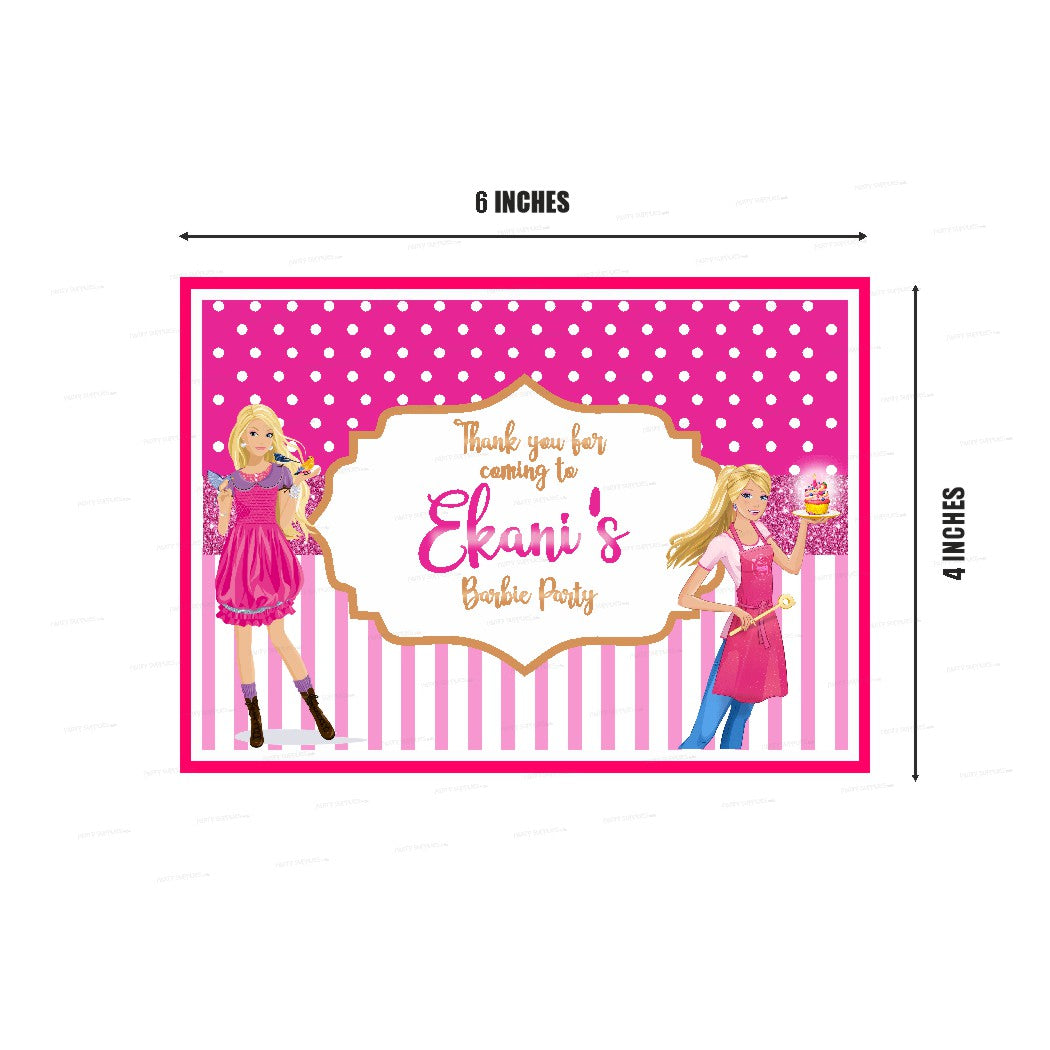 Barbie Theme Thank You Card