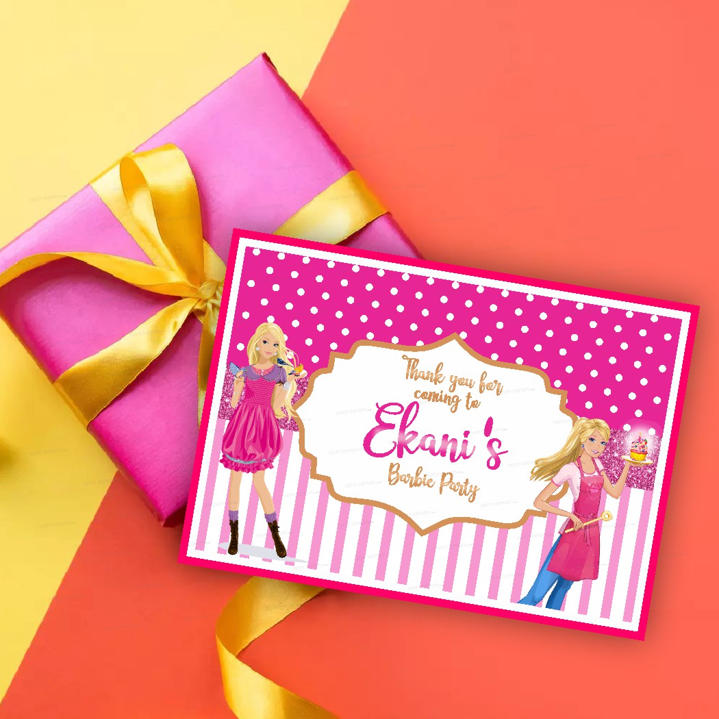 Barbie Theme Thank You Card