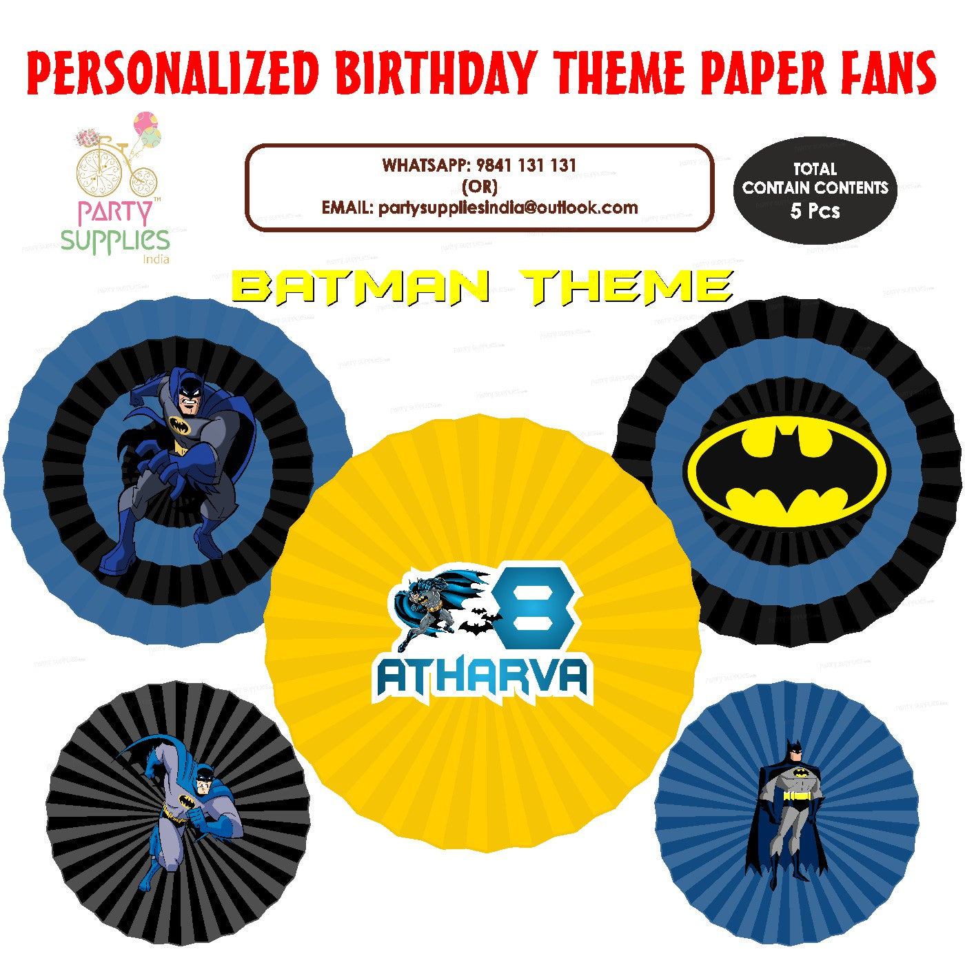 Batman Theme Paper Fan