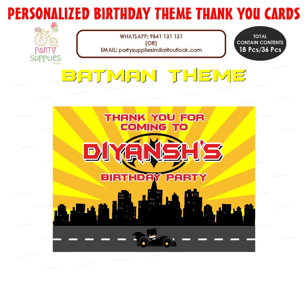 Batman Theme Thank You Card