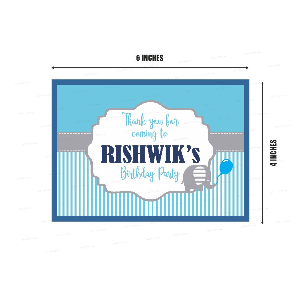 Blue Elephant Theme Thank You Card