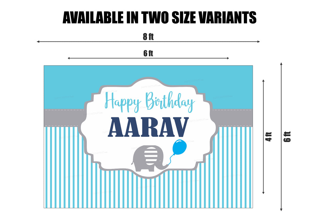 Blue Elephant Theme Backdrop