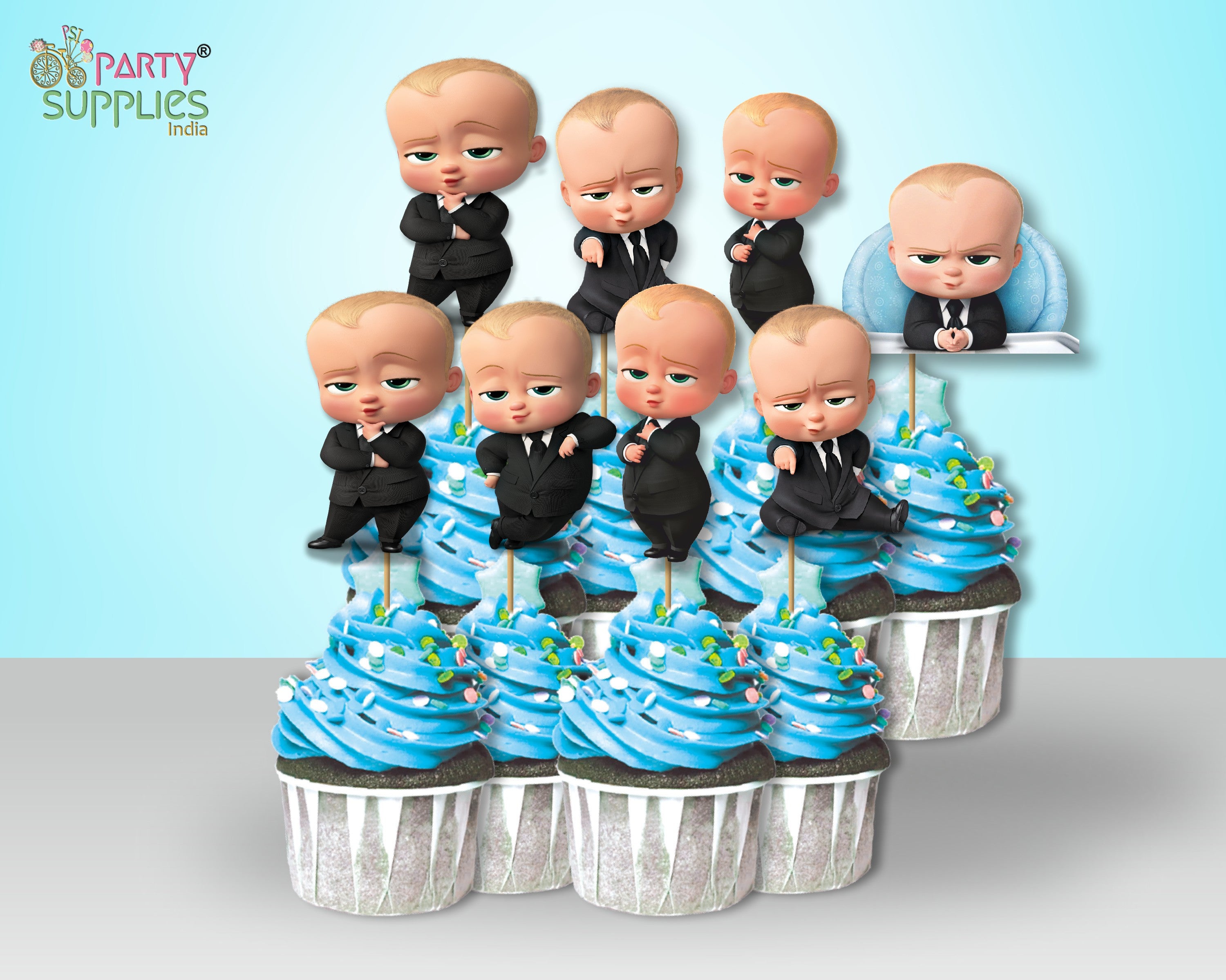 Boss Baby Theme Cup Cake Topper