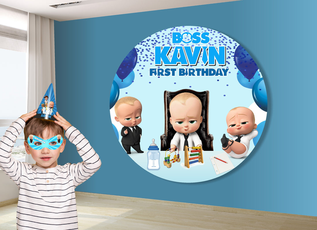 Boss Baby Theme Customized Round Backdrop