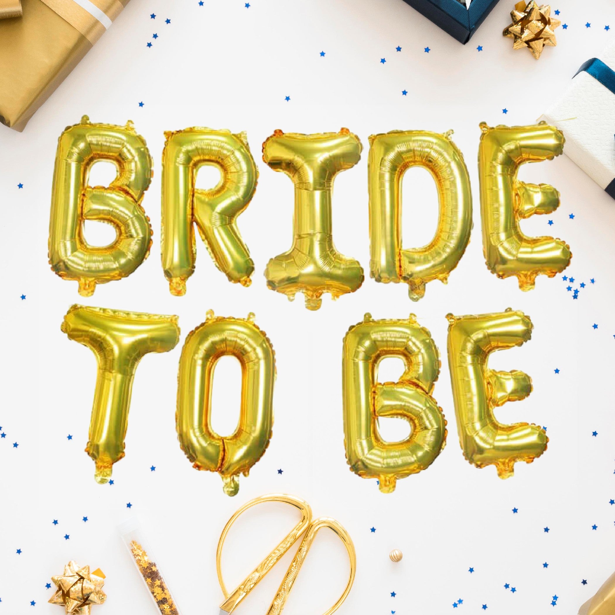 Bride to Be Gold Foil Balloons Letters Pack