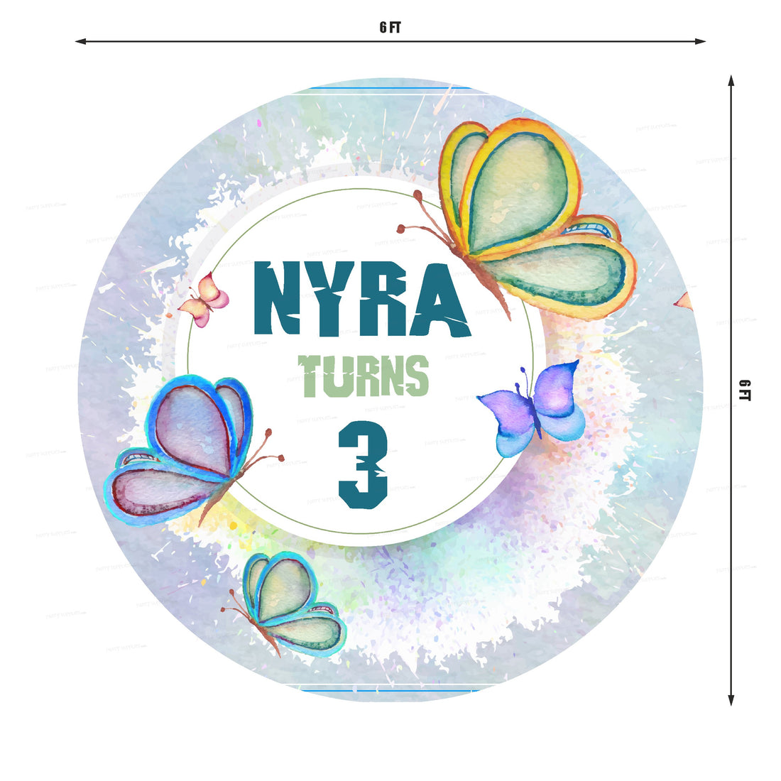 Butterfly Theme Round Backdrop