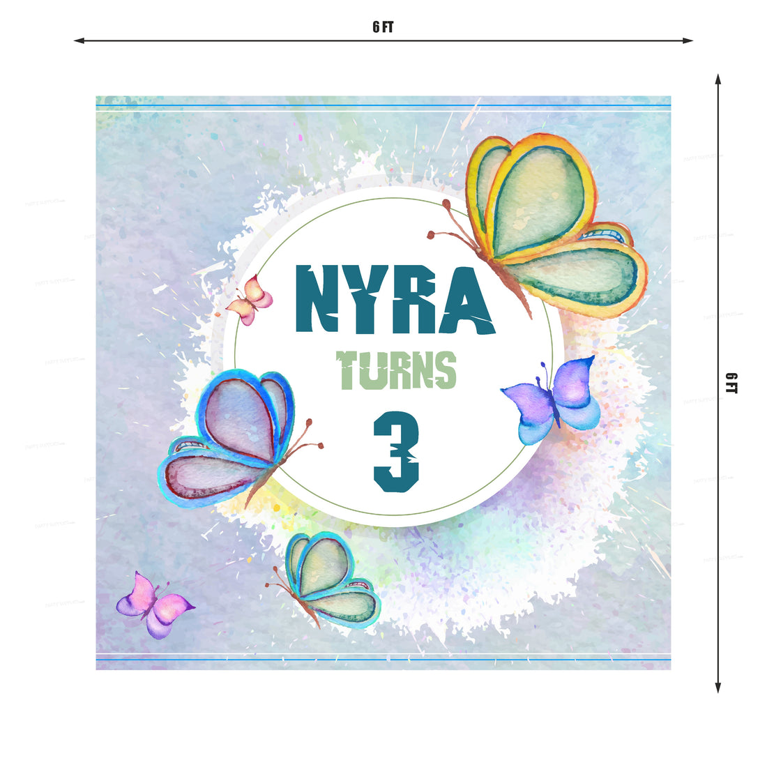 Butterfly Theme Square Backdrop