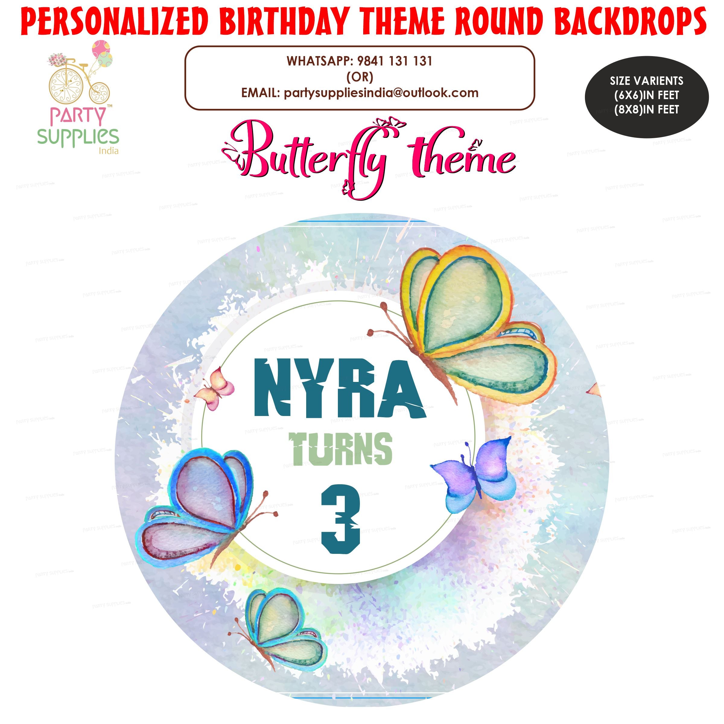 Butterfly Theme Round Backdrop