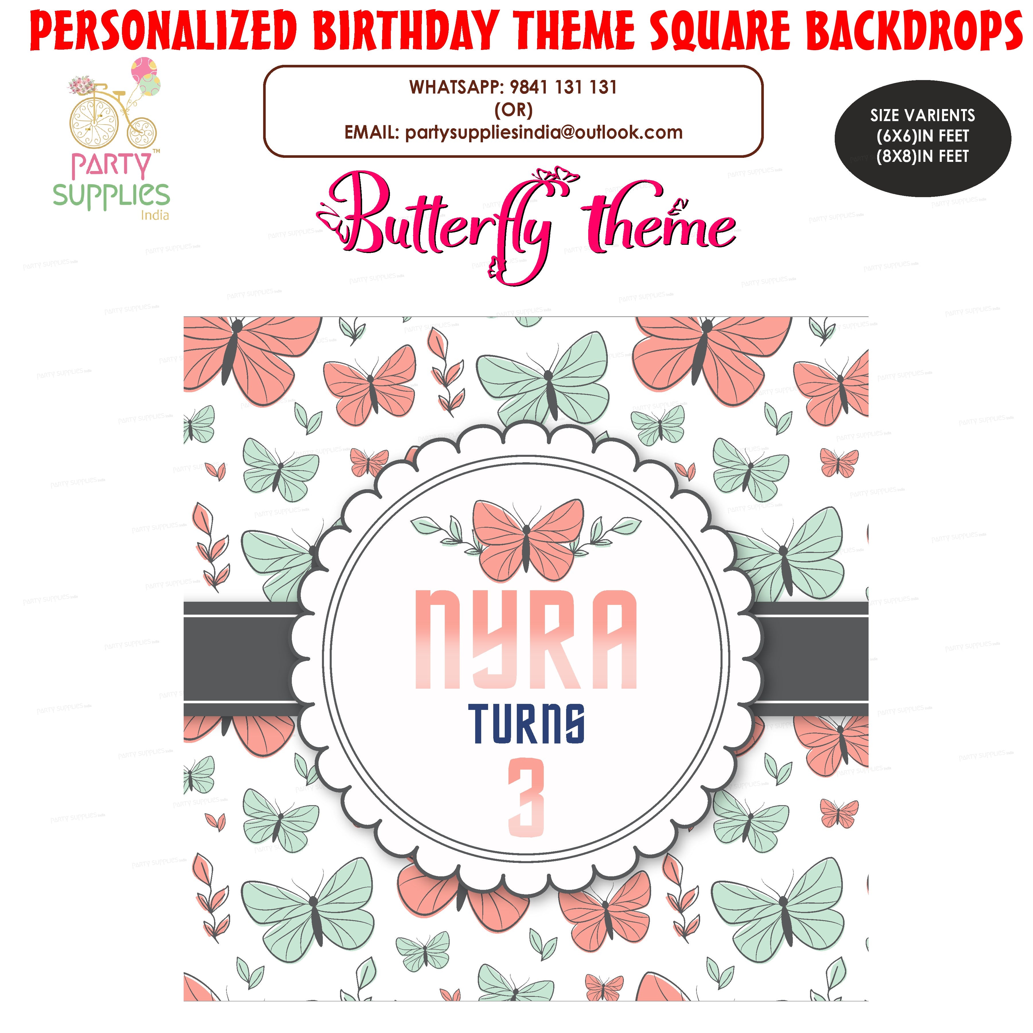 Butterfly Theme Classic Square Backdrop