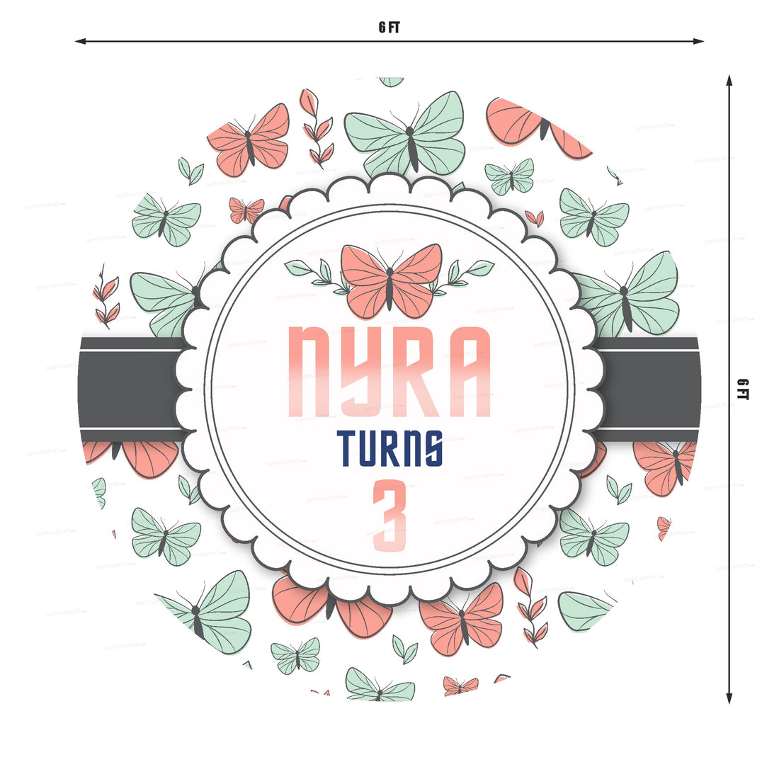 Butterfly Theme classic Round Backdrop
